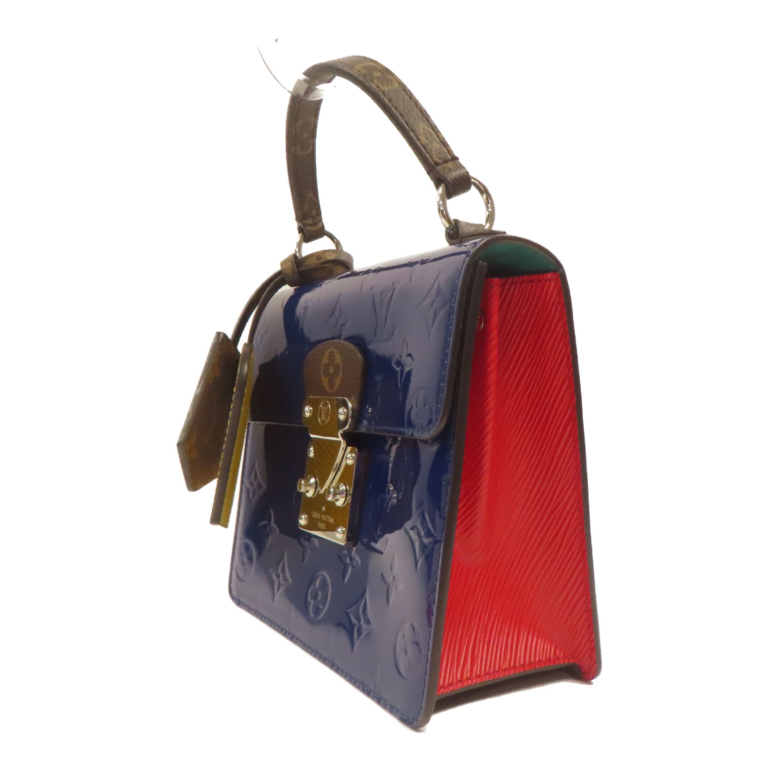 LOUIS VUITTON Epi皮革Spring Street銀扣手挽肩背兩用袋藍色