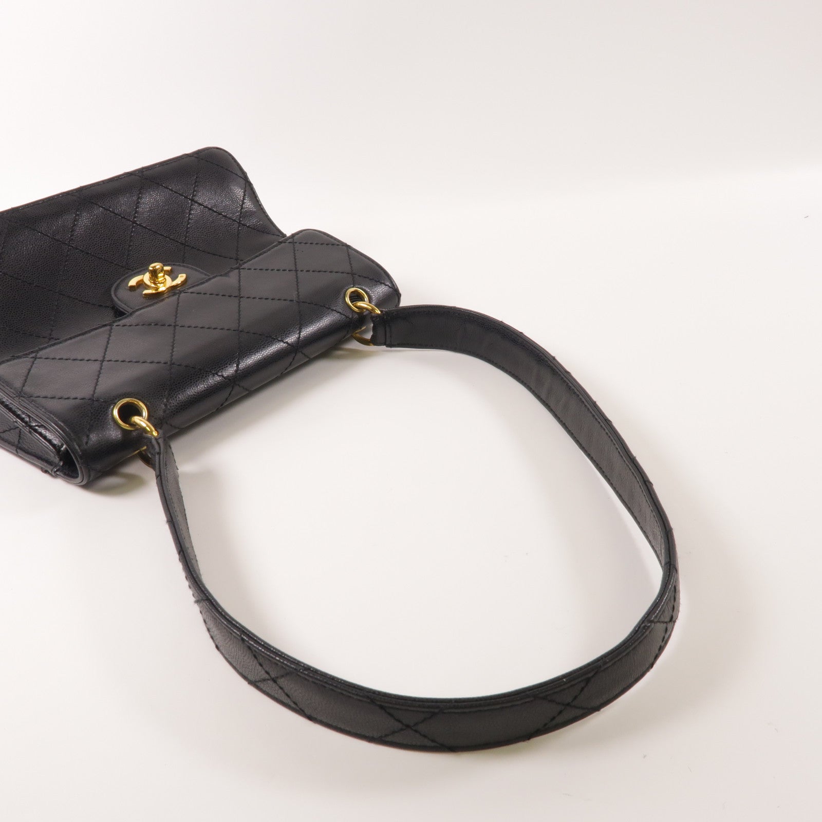 CHANEL 牛皮皮革Vintage Shoulder Bag金扣肩背袋