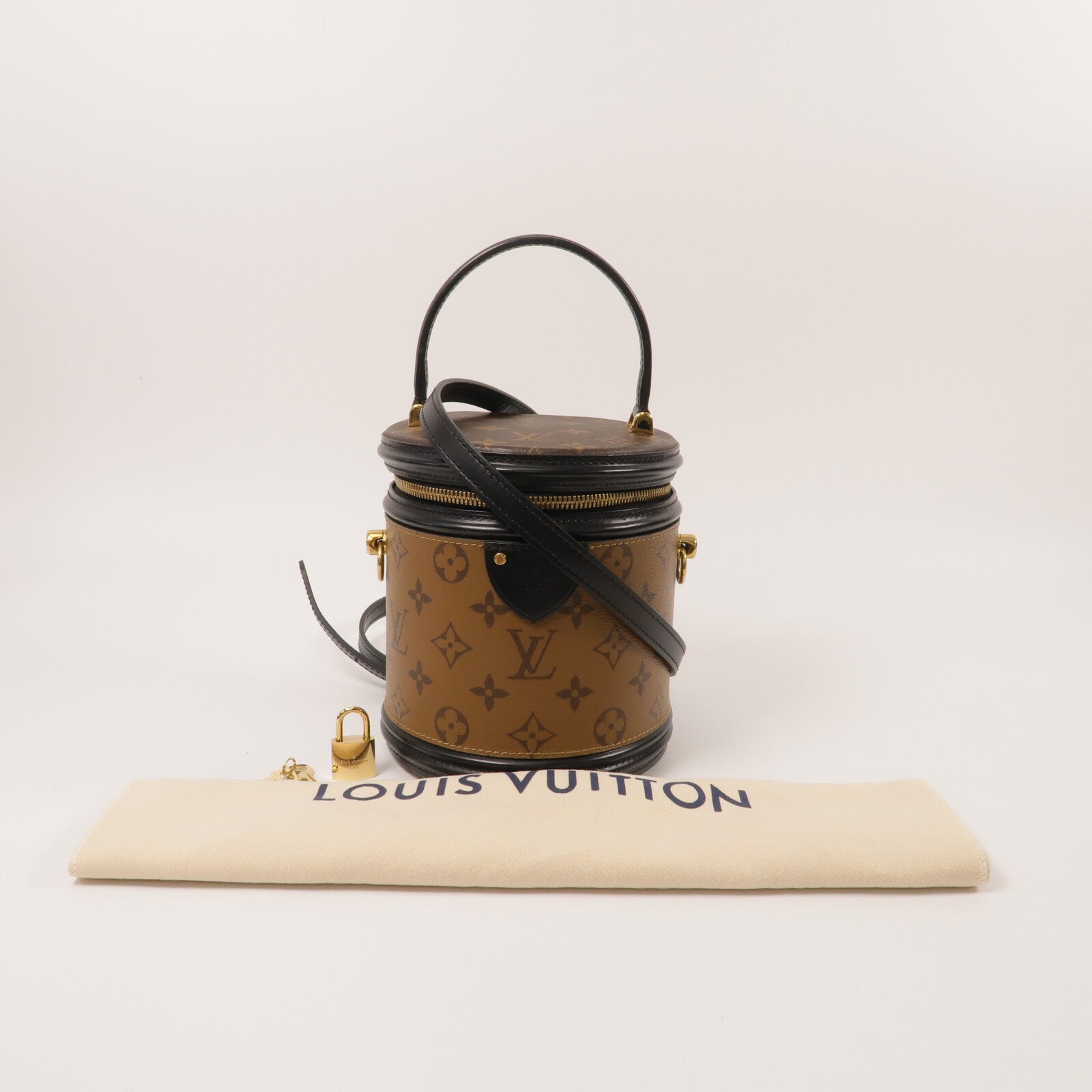 LOUIS VUITTON Monogram Reverse Cannes金扣手挽肩背兩用袋
