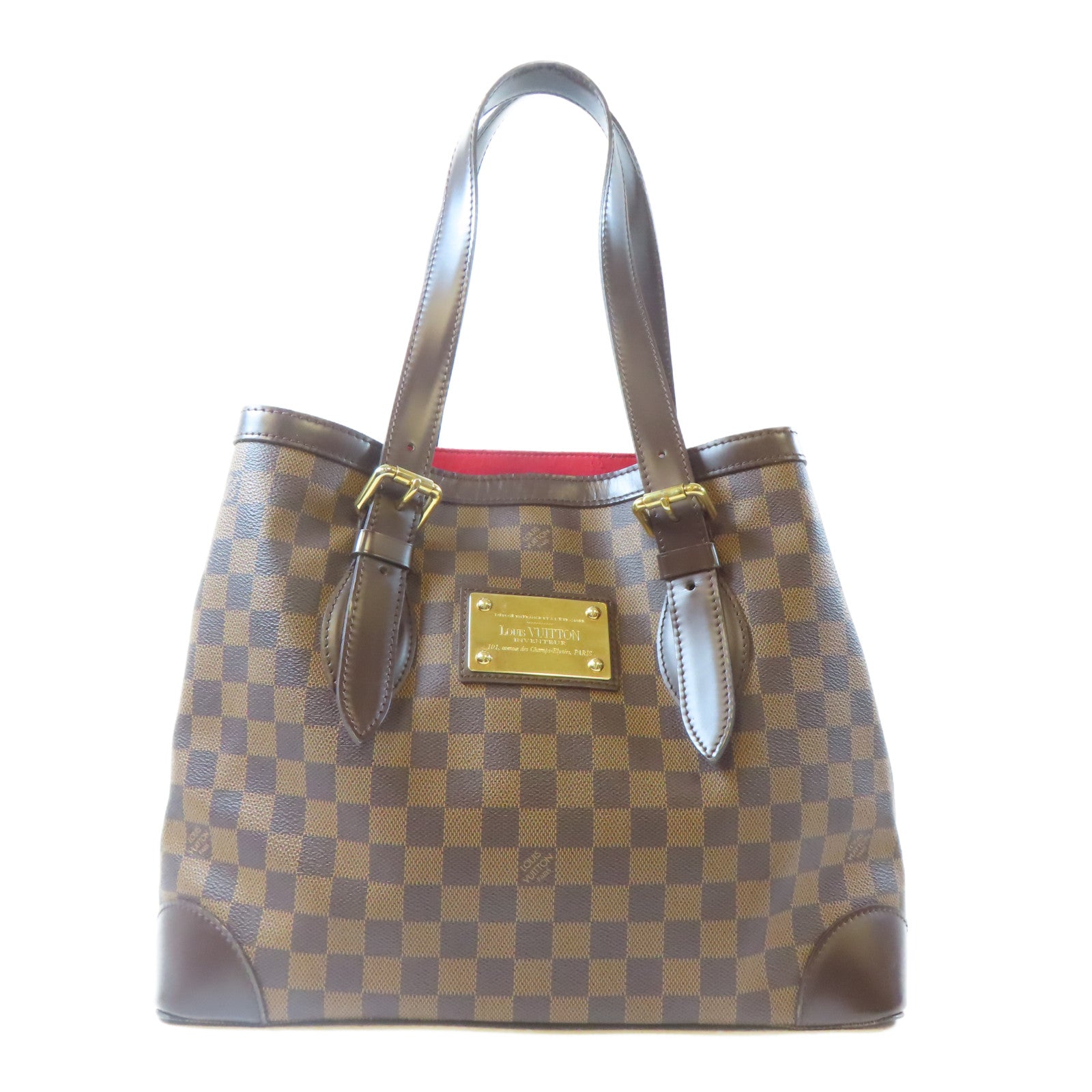 LOUIS VUITTON 【激減優惠】Damier Ebene Hampstead MM金扣肩背袋啡色