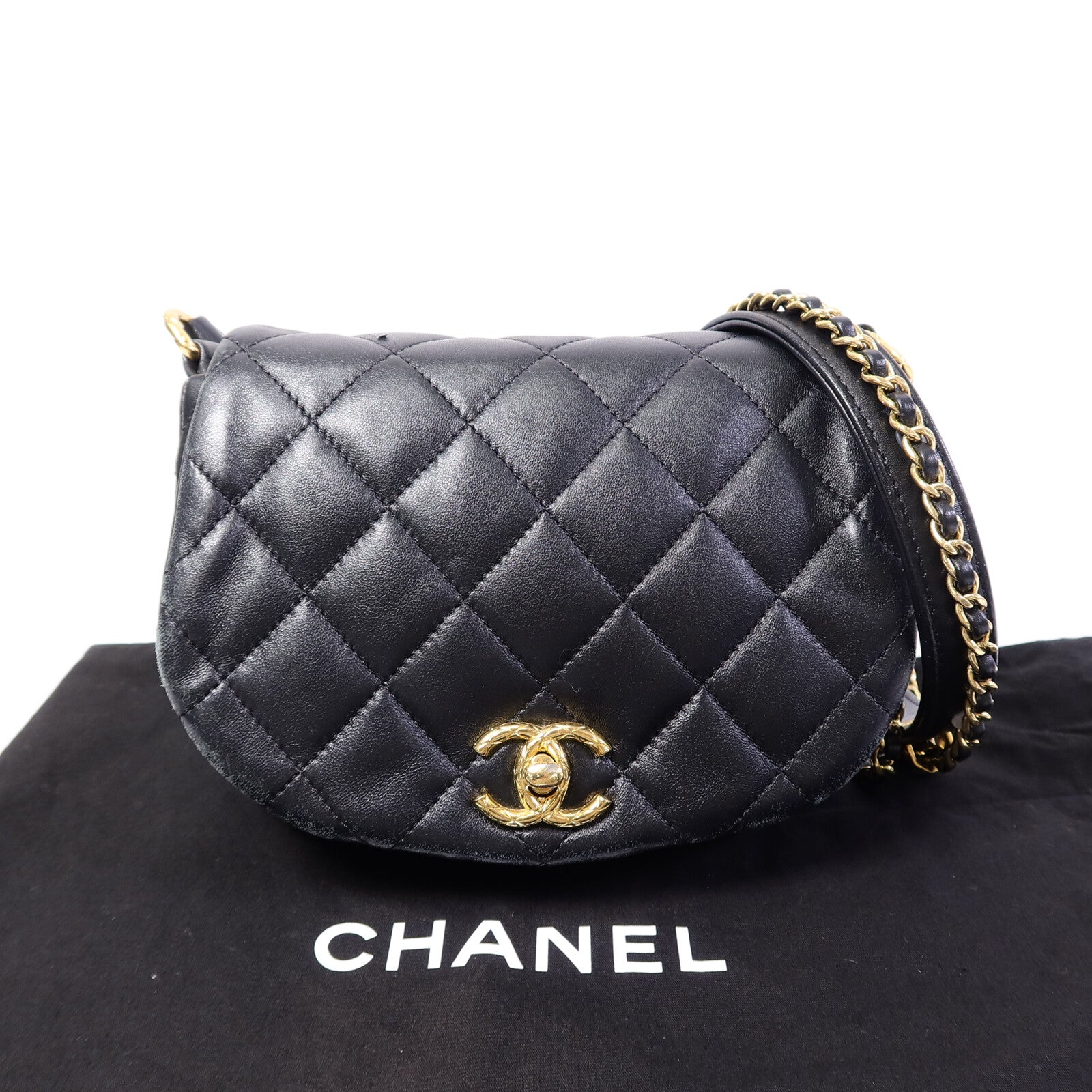 CHANEL 羊皮皮革Coco Mail Crossbody鏈帶肩背袋