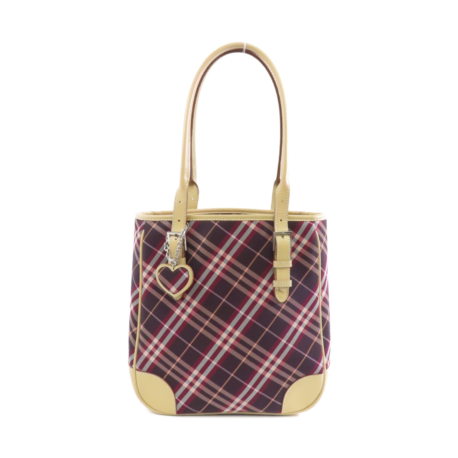 BURBERRY BLUE LABEL 帆布Shoulder Bag銀扣肩背袋紅色/啡色
