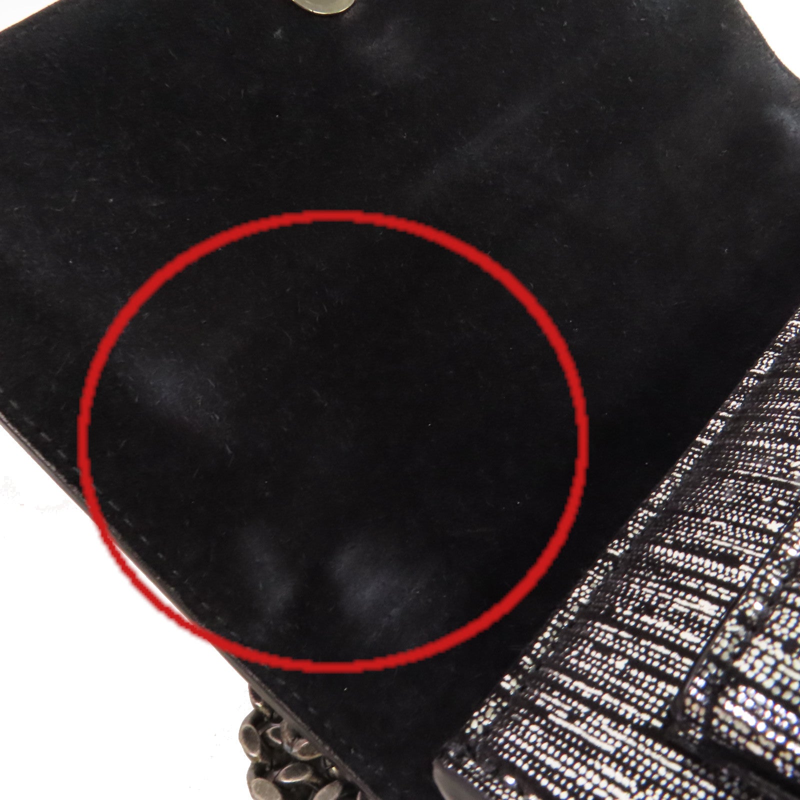 SAINT LAURENT 皮革Chain Shoulder銀扣鏈帶肩背袋銀色