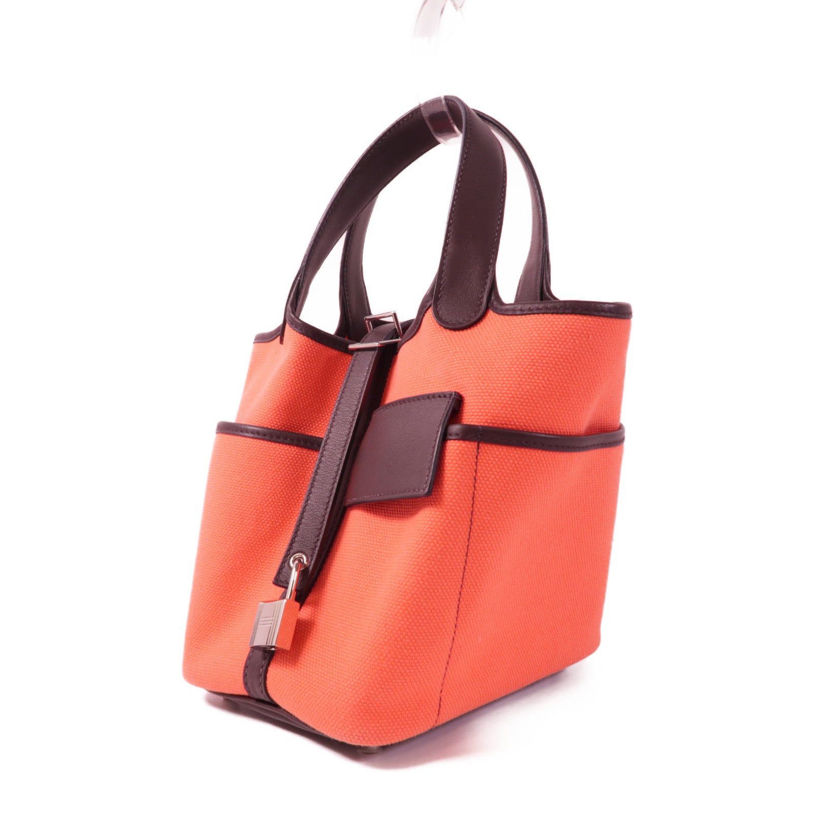 HERMES 【激減優惠】帆布Picotin PM Cargo手挽袋OERose Texas