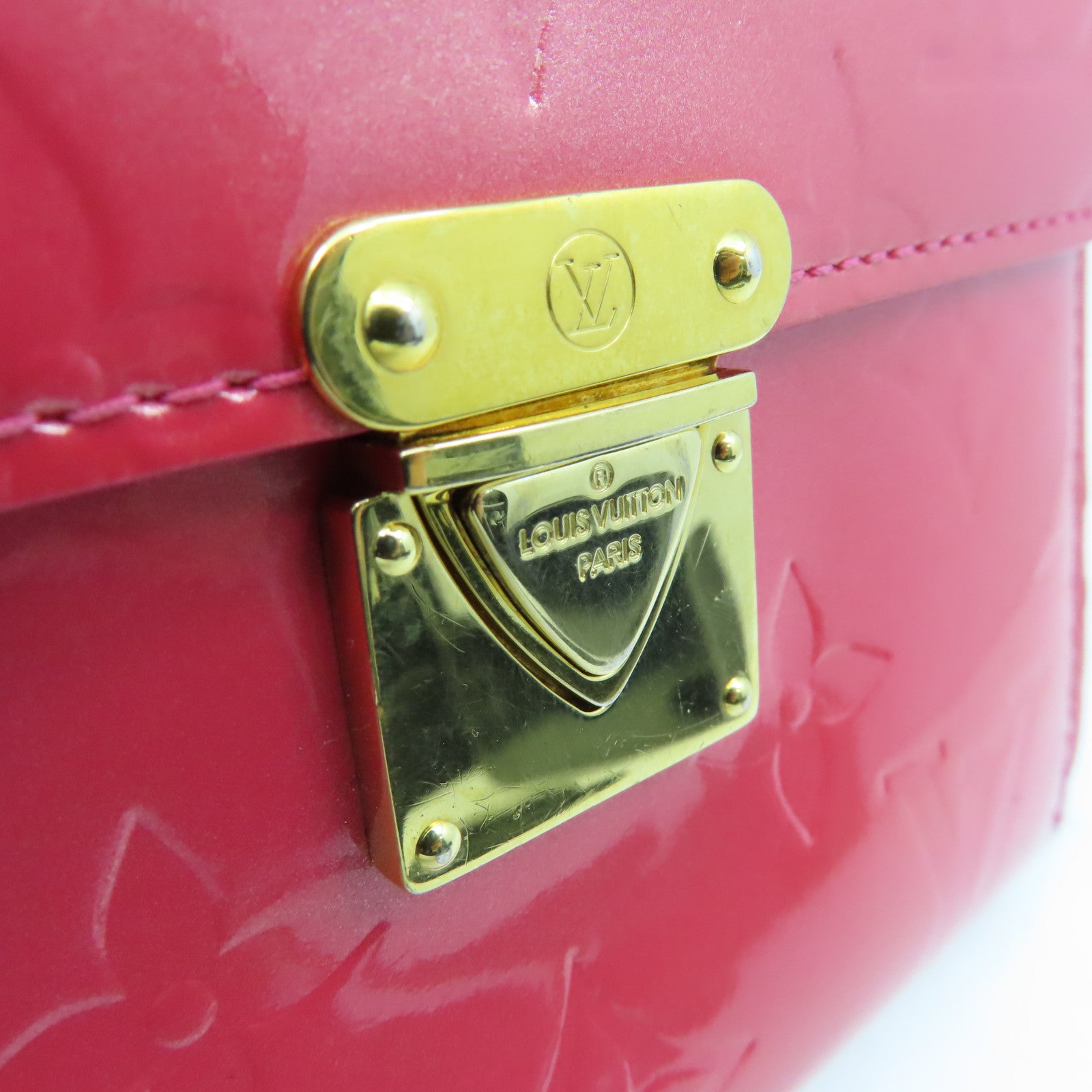 LOUIS VUITTON Vernis Wallet gold buckle wallet pink