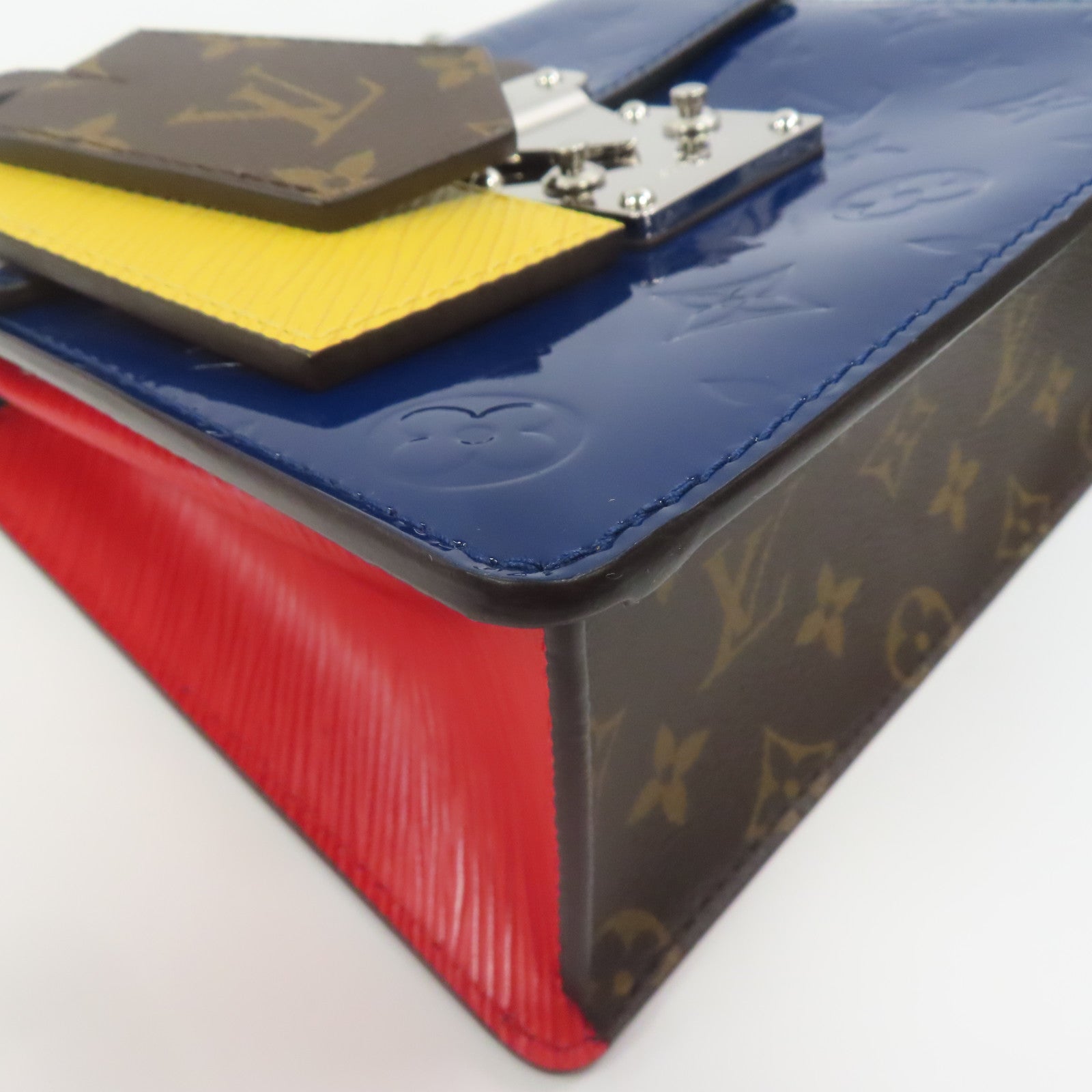 LOUIS VUITTON Epi皮革Spring Street銀扣手挽肩背兩用袋藍色