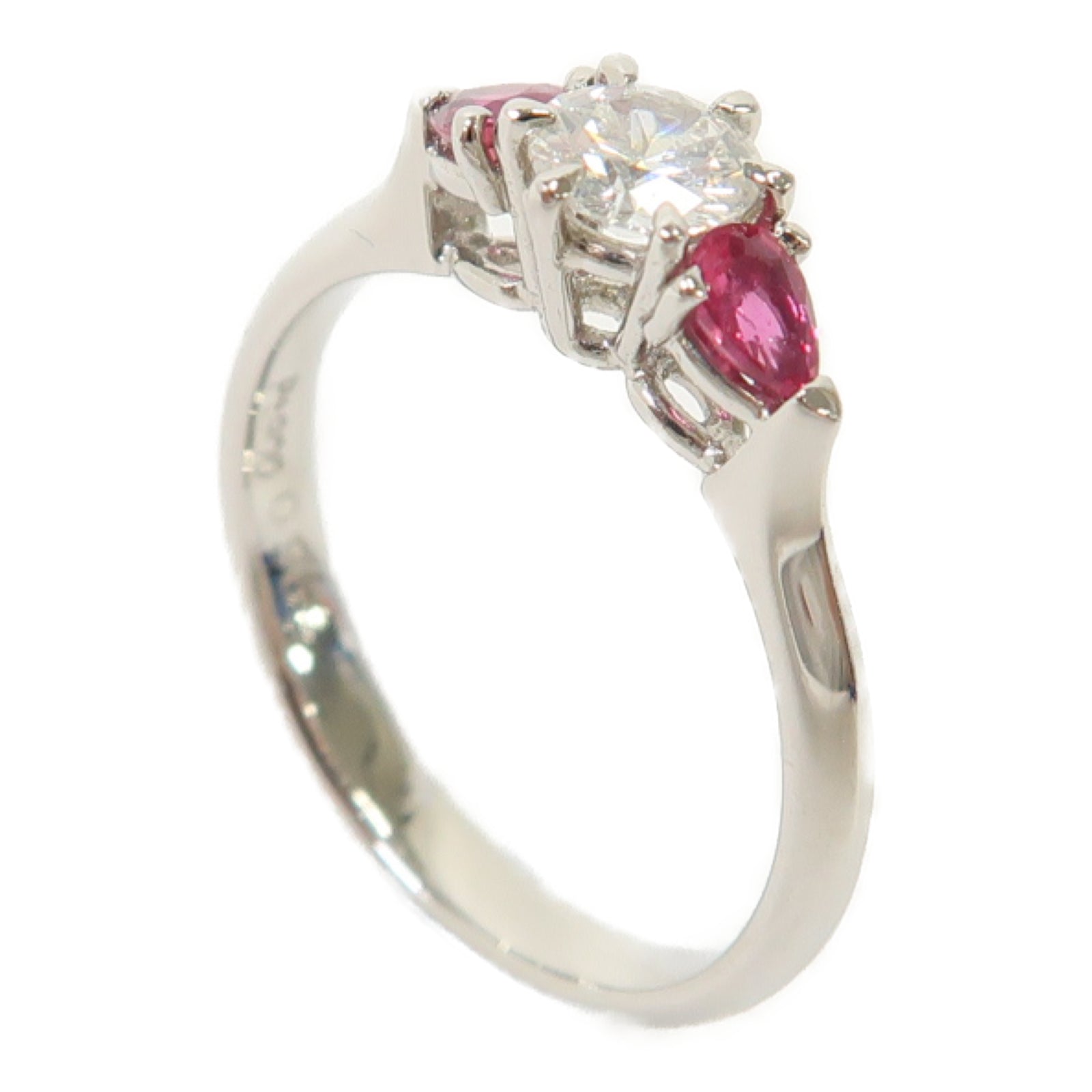JEWELRY 【激減優惠】PT900鉑金Ruby Diamond Ring 0.35ct紅寶石/0.363ct鑽石戒指US#6