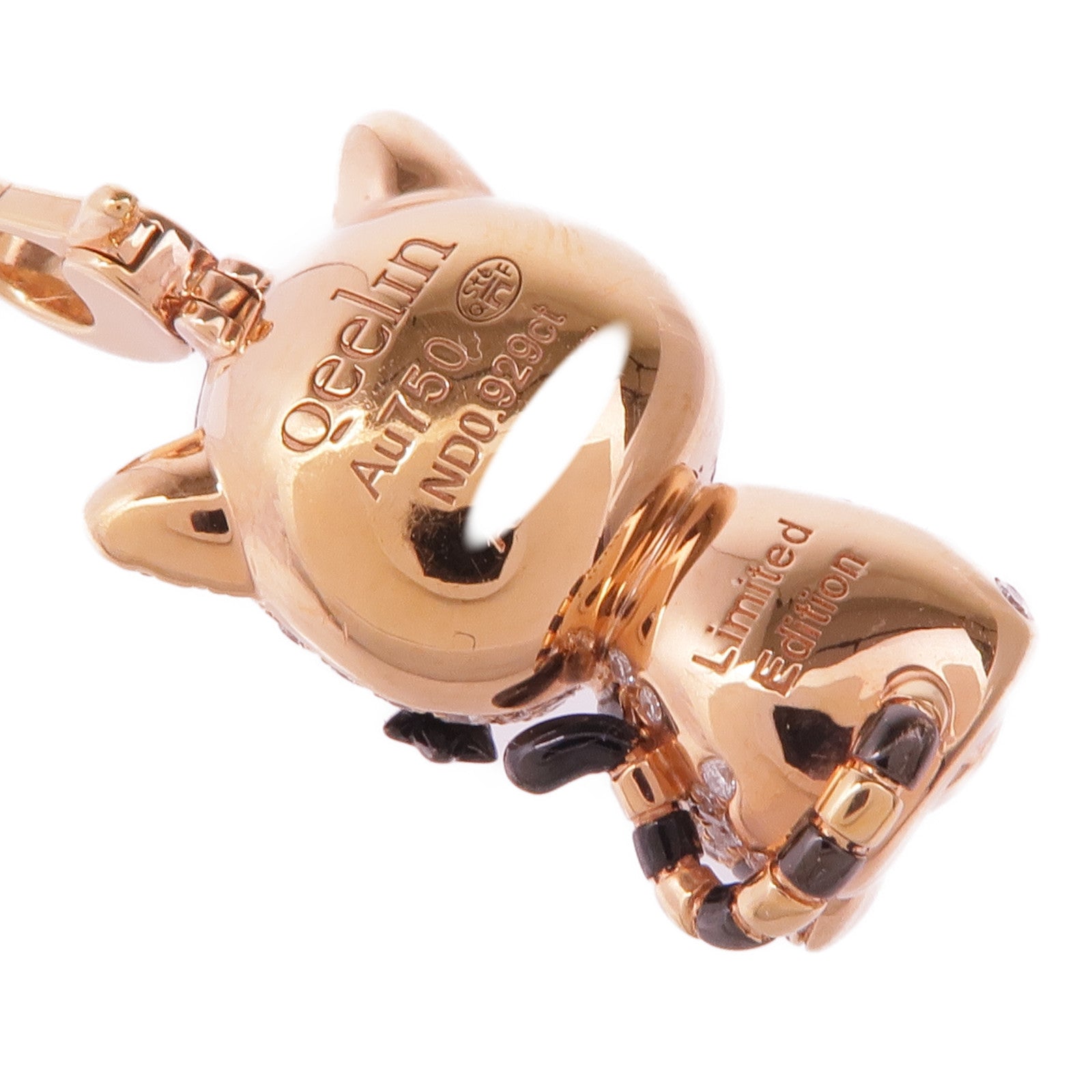 JEWELRY 18K玫瑰金Qeelin Medium Tiger Bobo Pendant紅瑪瑙/鑽石吊墜