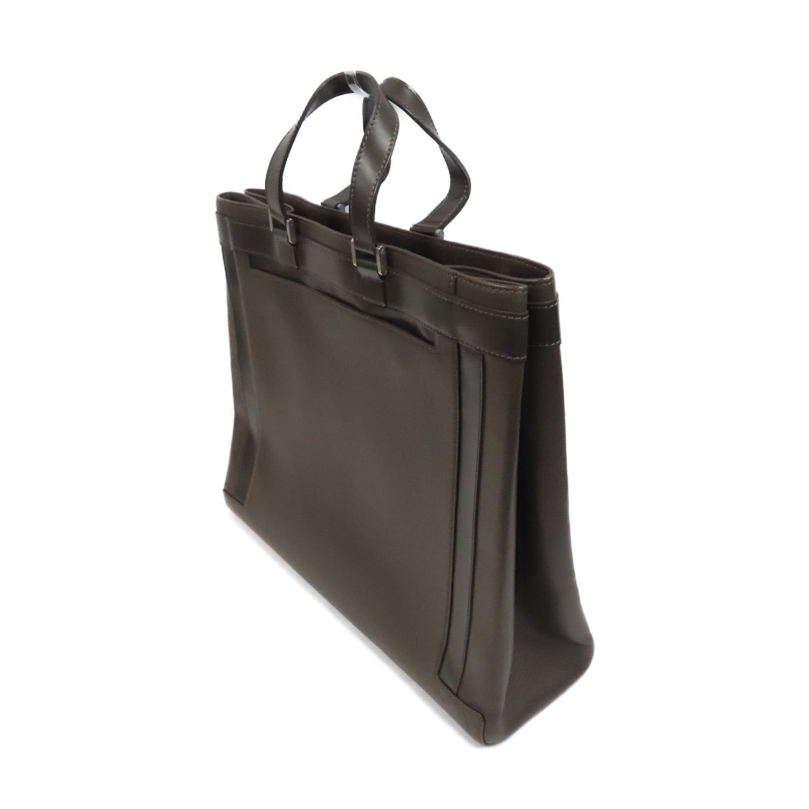 LOUIS VUITTON Taiga Kasbek GM銀扣公事包啡色