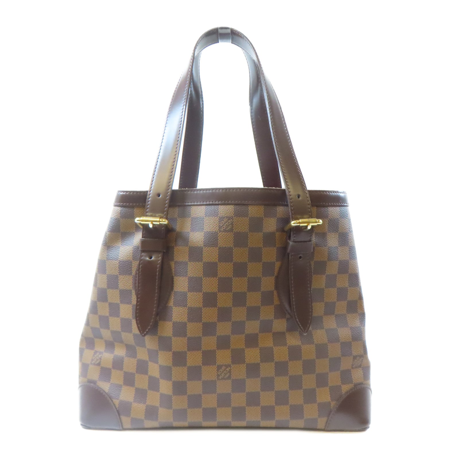 LOUIS VUITTON 【激減優惠】Damier Ebene Hampstead MM金扣肩背袋啡色