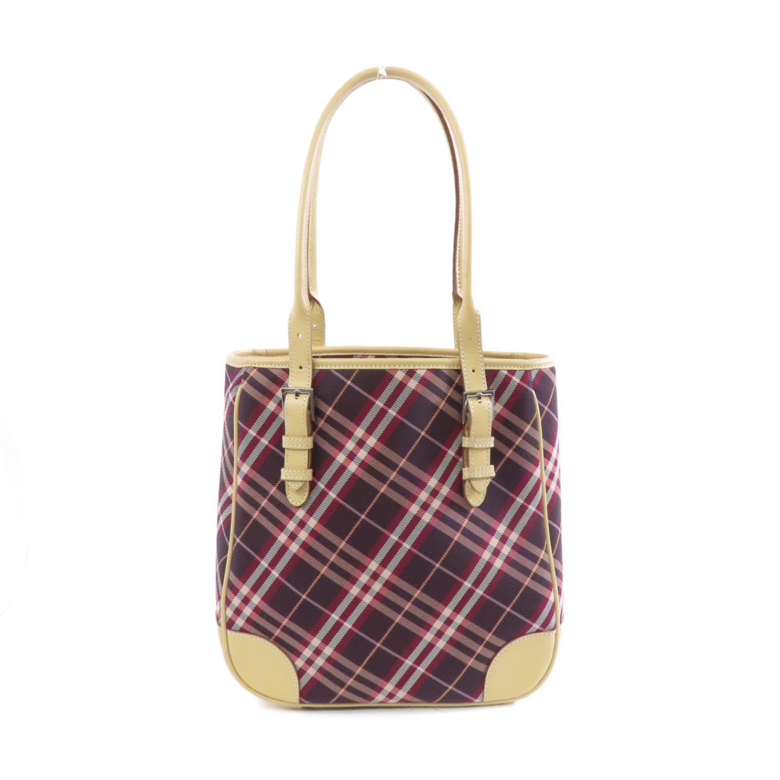 BURBERRY BLUE LABEL 帆布Shoulder Bag銀扣肩背袋紅色/啡色