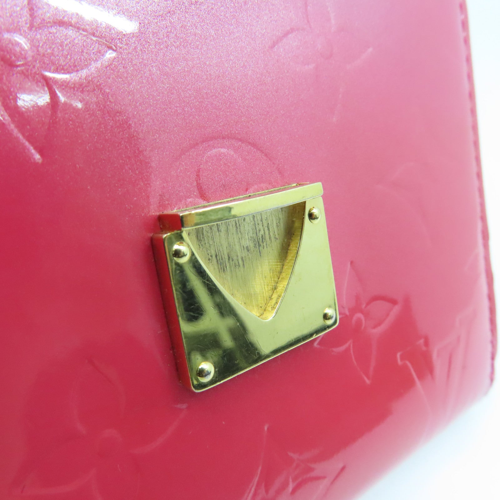 LOUIS VUITTON Vernis Wallet gold buckle wallet pink