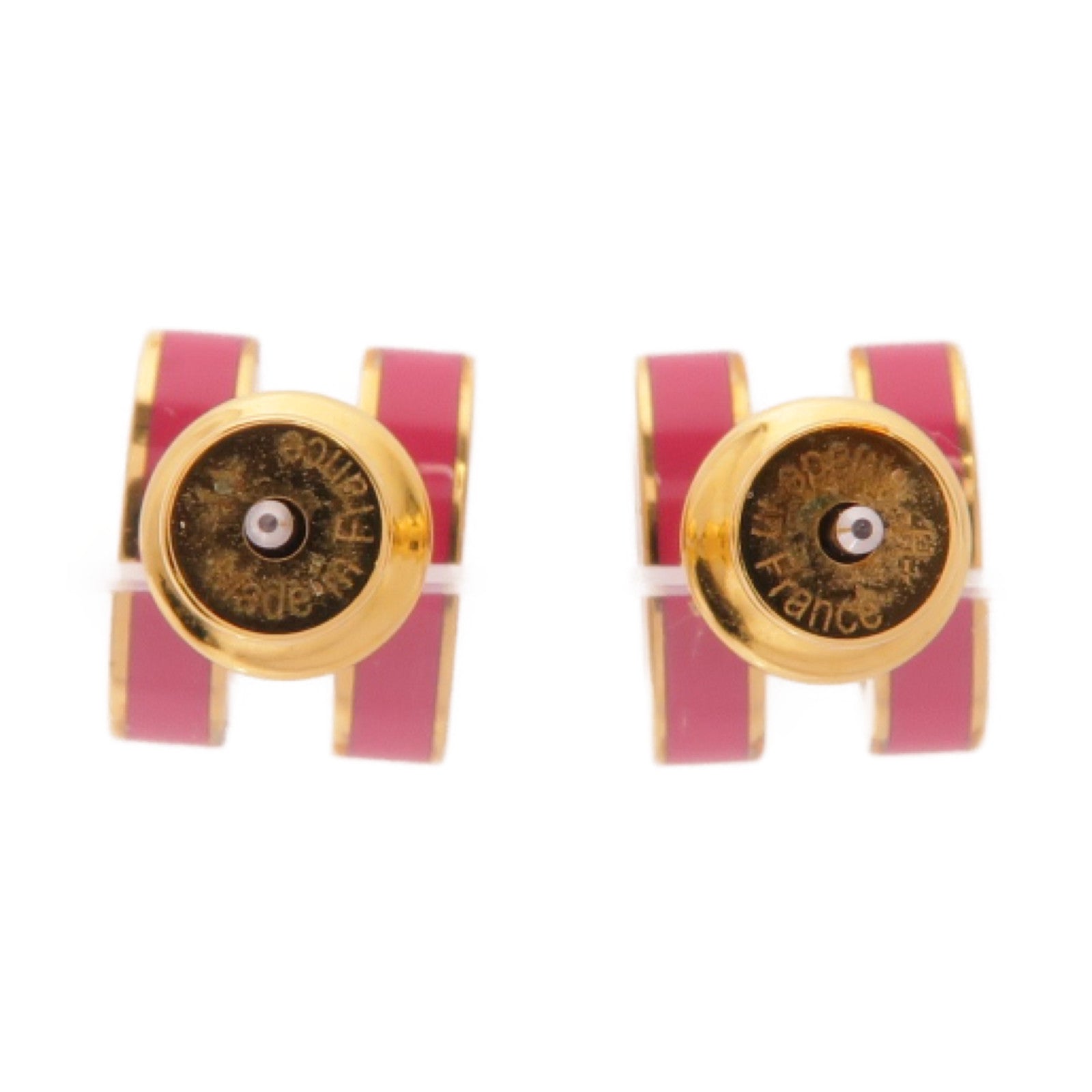 HERMES 金屬Pop H Earrings耳環粉紅色/金色