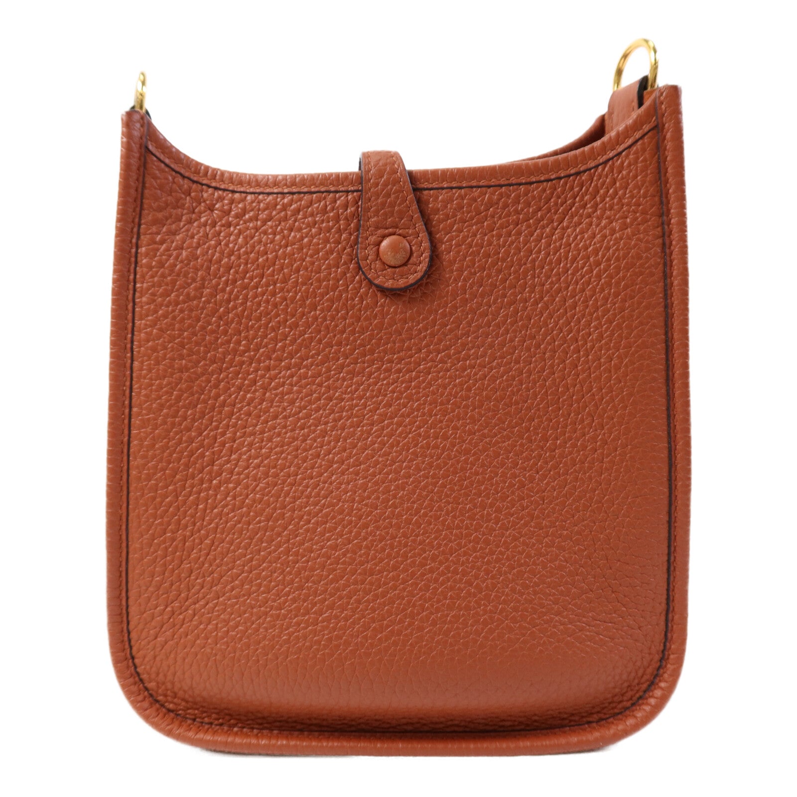 HERMES Clemence皮革Evelyne TPM金扣肩背袋Cuivre