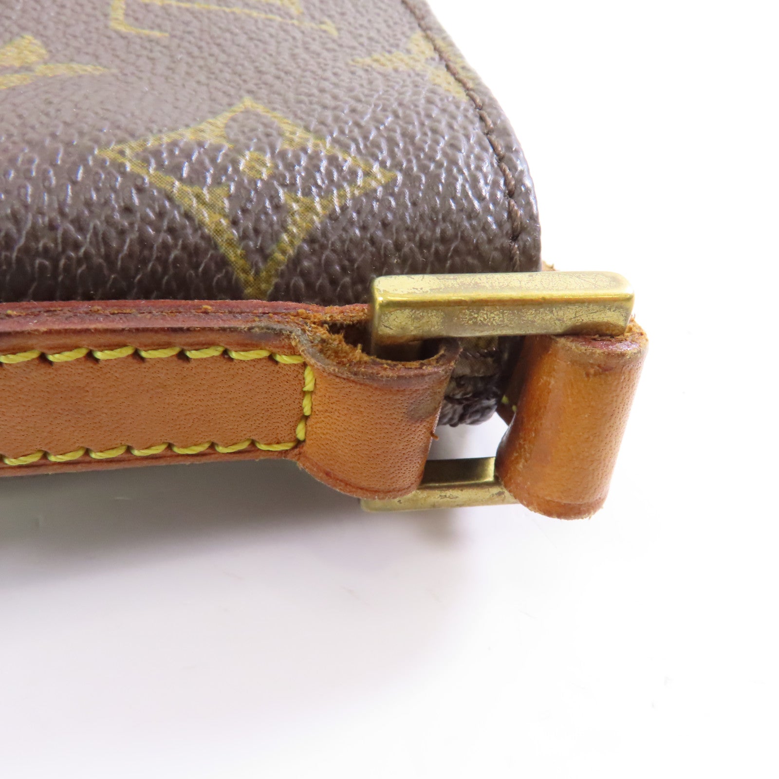 LOUIS VUITTON Monogram Trotteur金扣肩背袋棕色