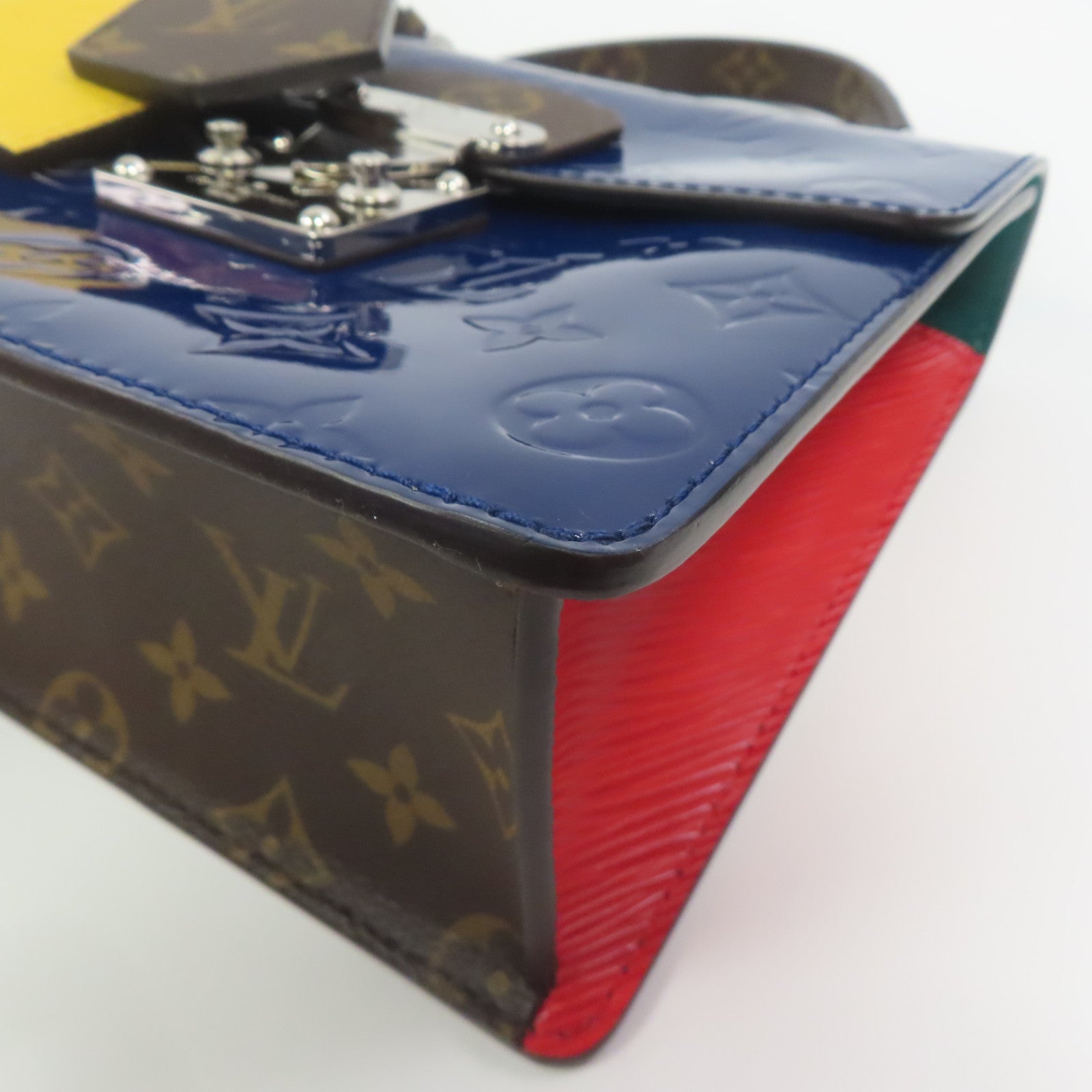LOUIS VUITTON Epi皮革Spring Street銀扣手挽肩背兩用袋藍色