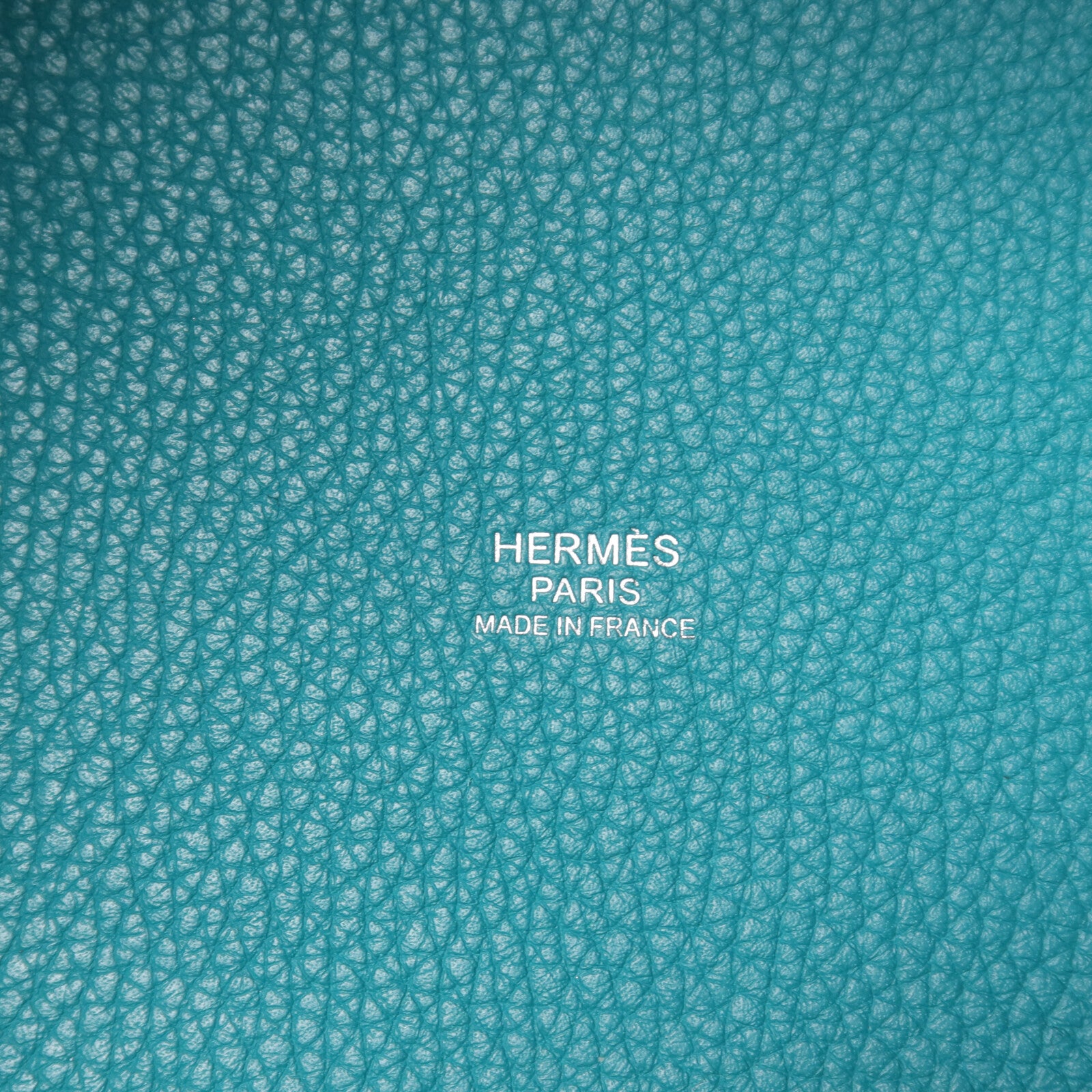 HERMES Clemence皮革Picotin MM銀扣手挽袋Bleu Paon