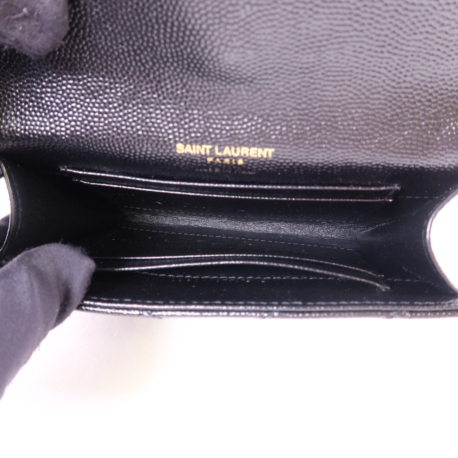 SAINT LAURENT 牛皮皮革Card Case金扣卡片套