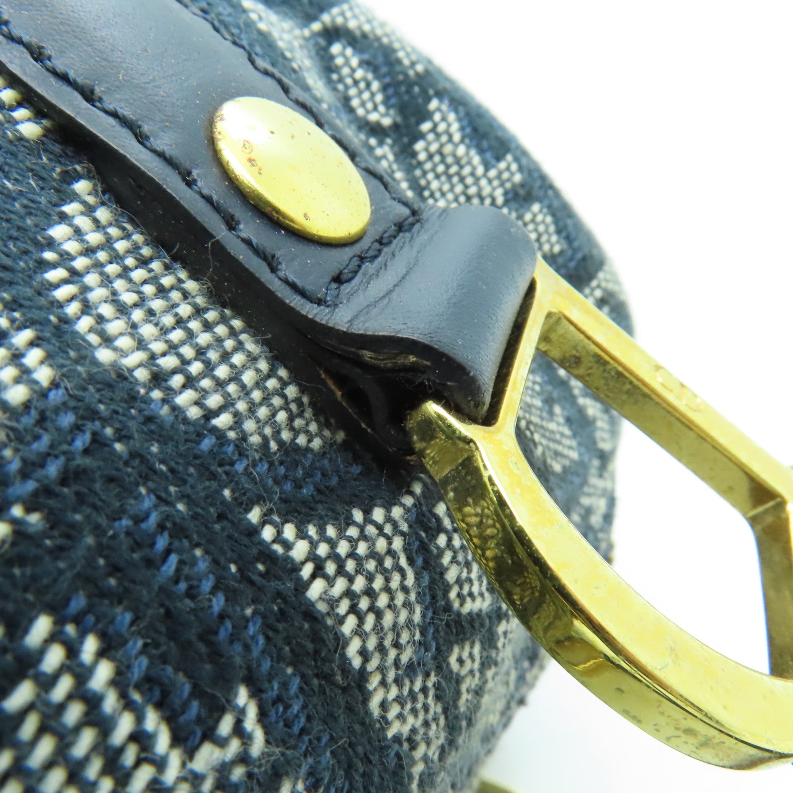 Dior 帆布Hand Bag金扣手挽袋藍色