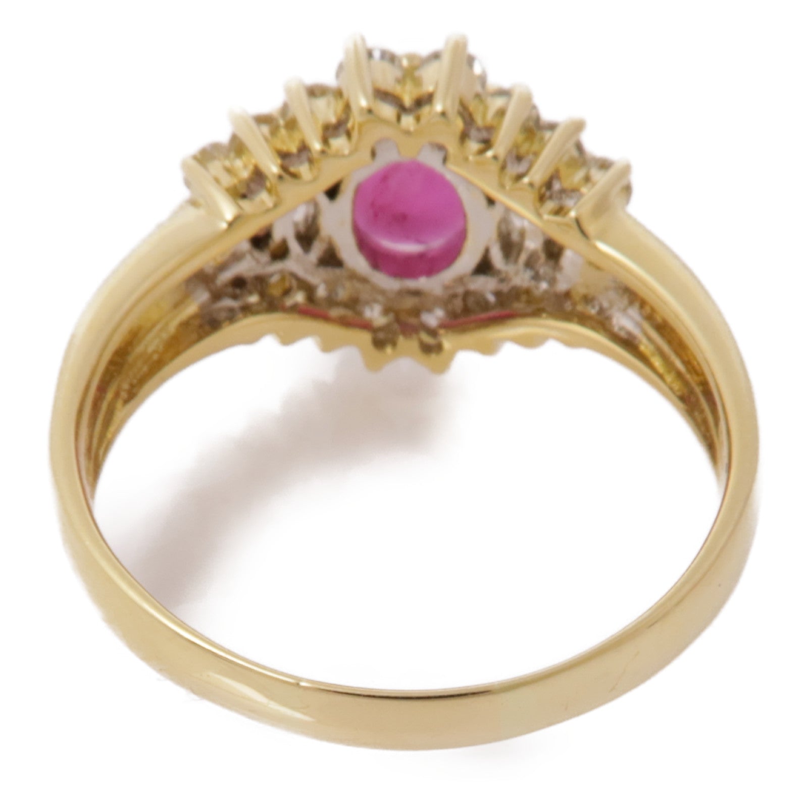 JEWELRY【激減優惠】 18K黃金Ruby Diamond Ring紅寶石/鑽石戒指US#7.75