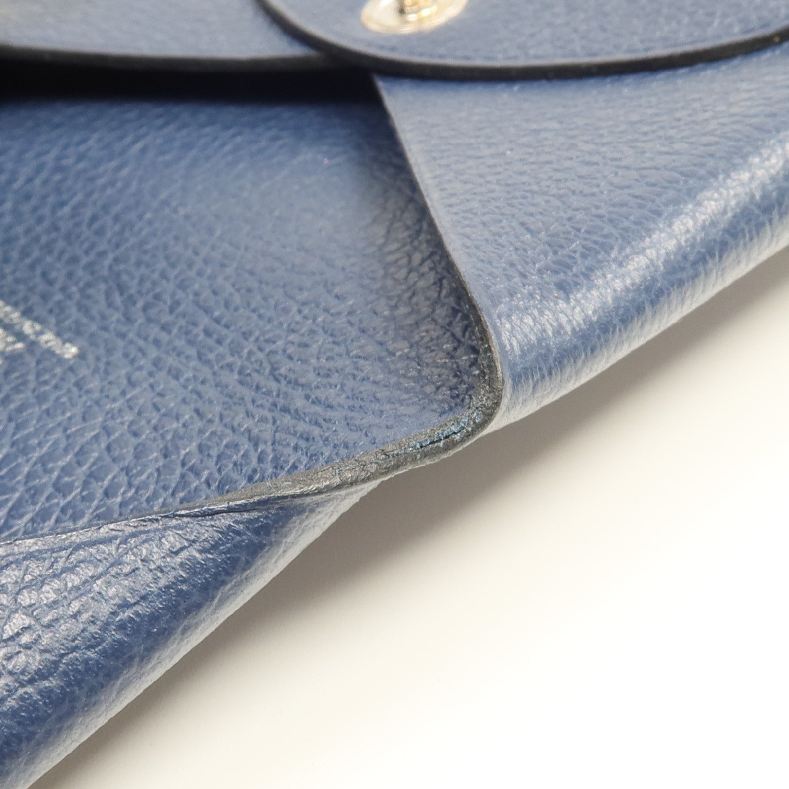 HERMES 【激減優惠】Evercolor皮革Bastia銀扣零錢包Bleu Nuit