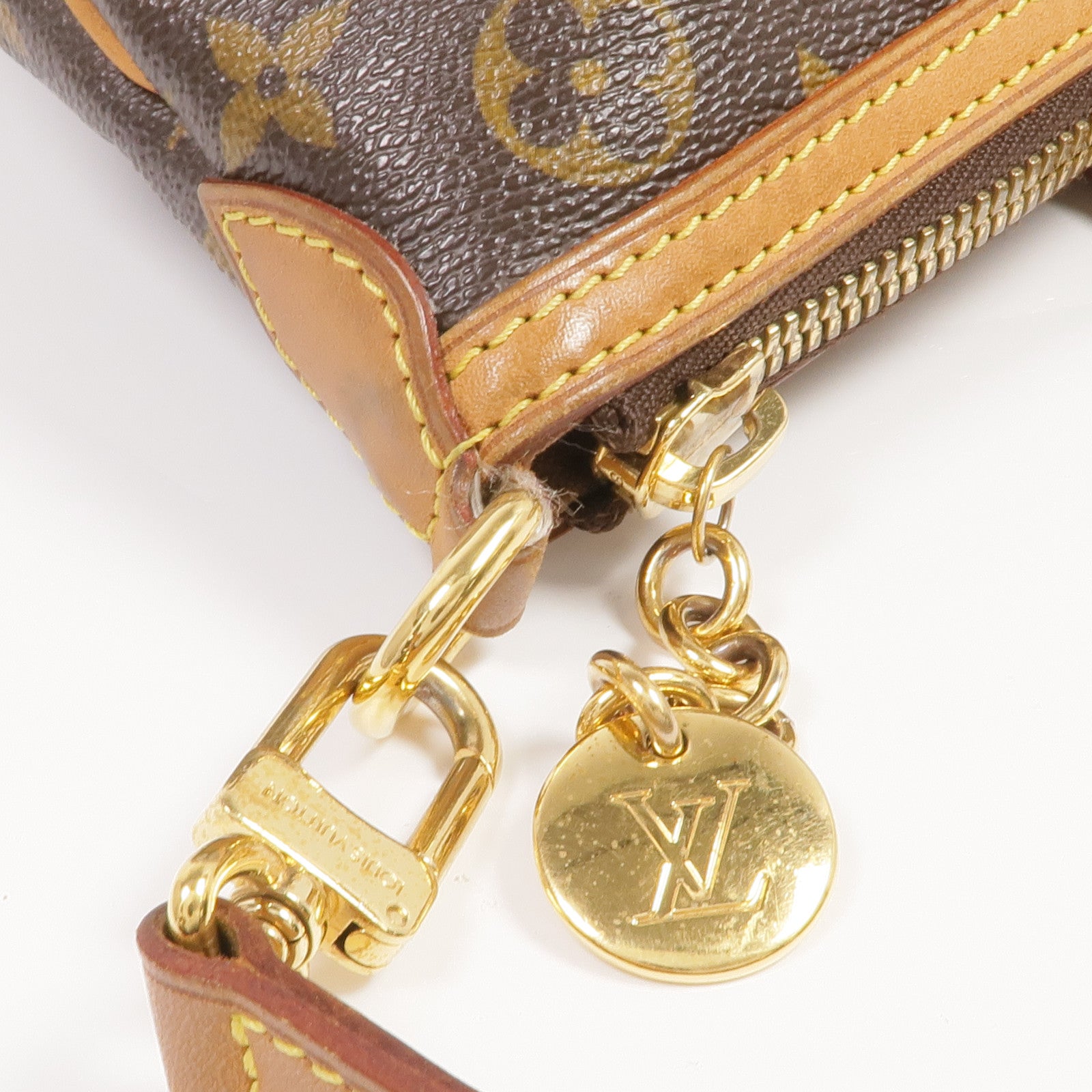 LOUIS VUITTON Monogram Palermo PM金扣手挽肩背兩用袋棕色