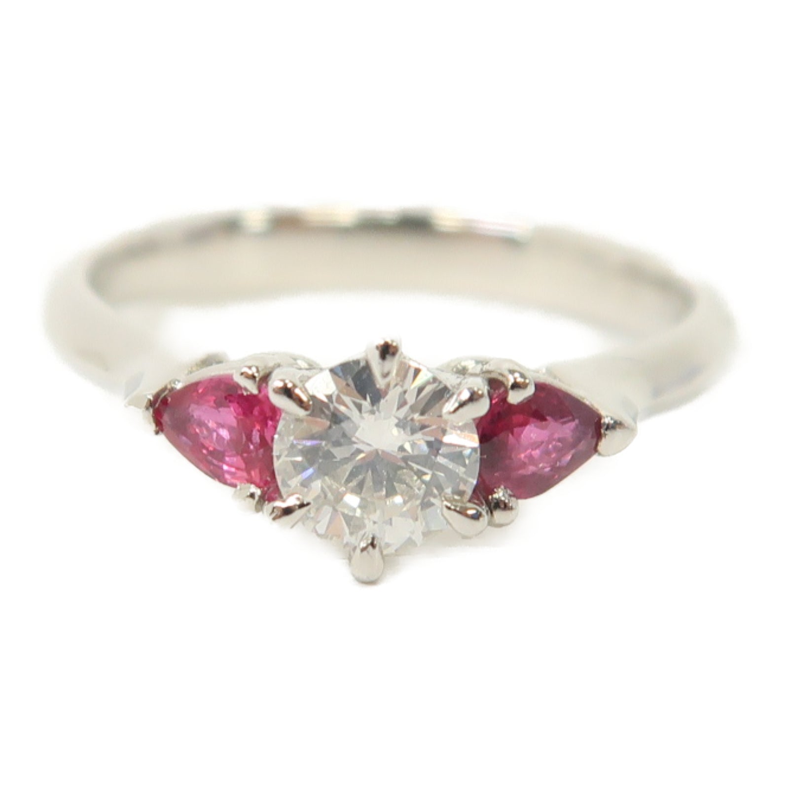 JEWELRY 【激減優惠】PT900鉑金Ruby Diamond Ring 0.35ct紅寶石/0.363ct鑽石戒指US#6