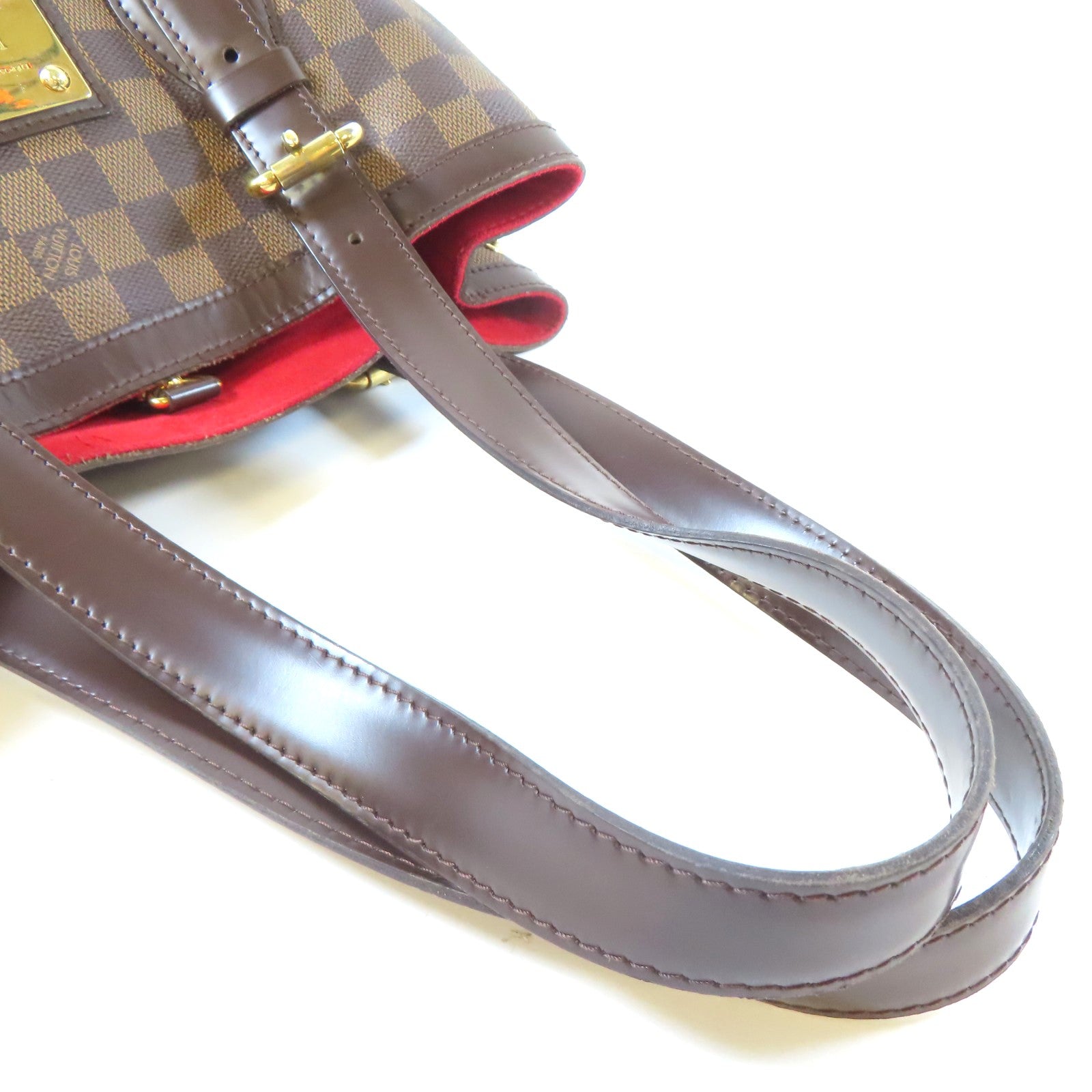 LOUIS VUITTON 【激減優惠】Damier Ebene Hampstead MM金扣肩背袋啡色