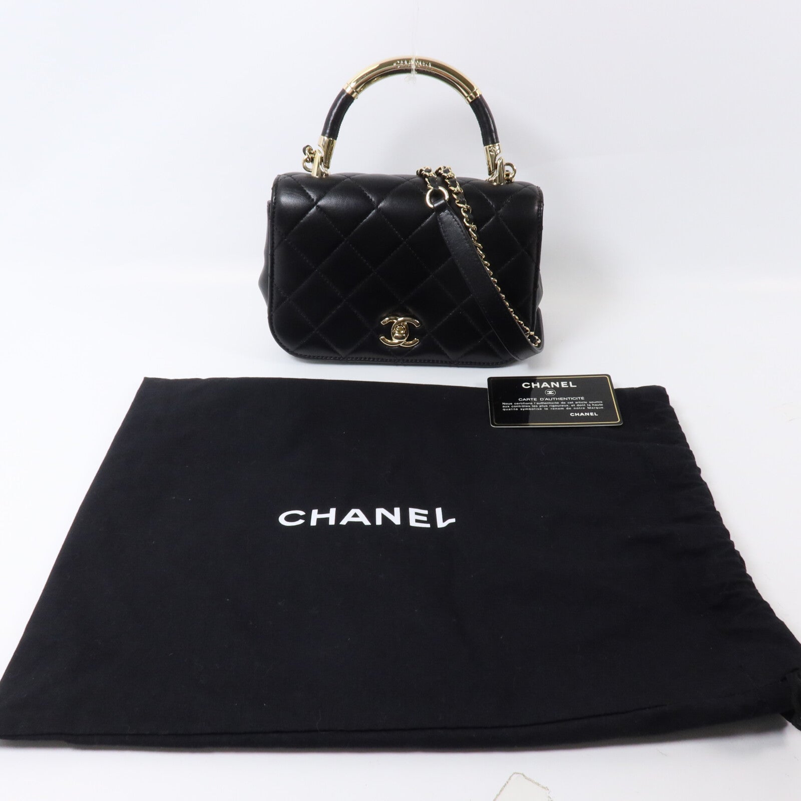 CHANEL 羊皮皮革2 Way Shoulder手挽肩背兩用袋