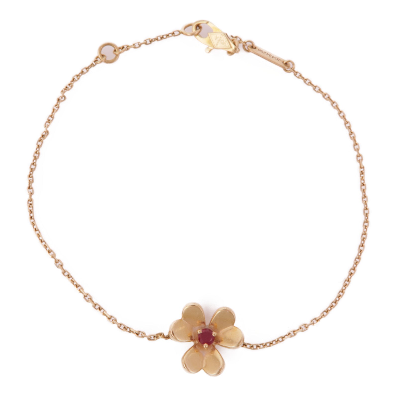 Van Cleef & Arpels 18K玫瑰金Frivole Mini Dia Bracelet紅寶石手鏈