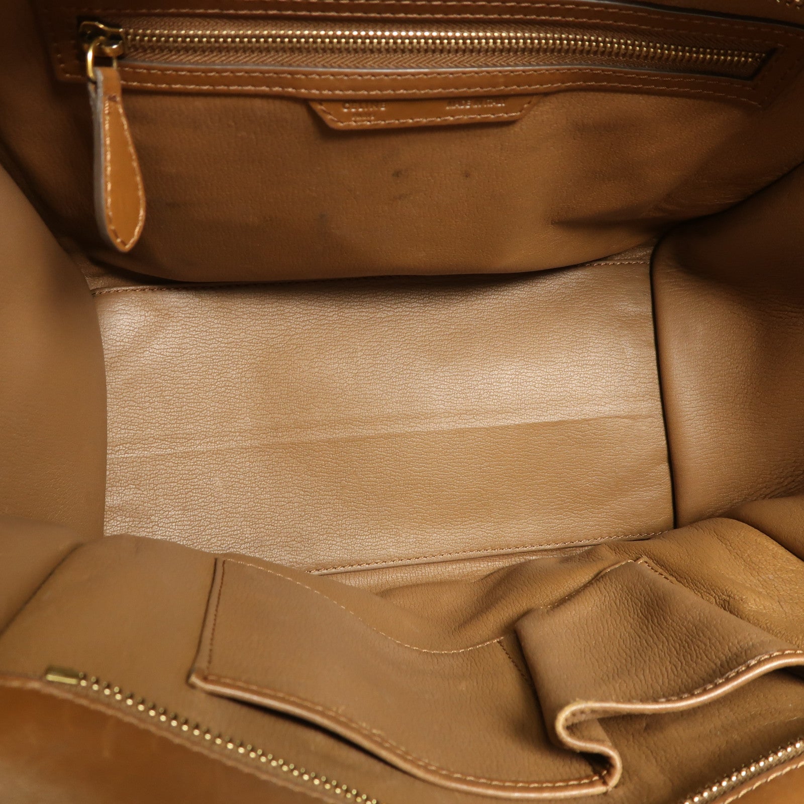 CELINE 牛皮皮革Luggage金扣手挽袋