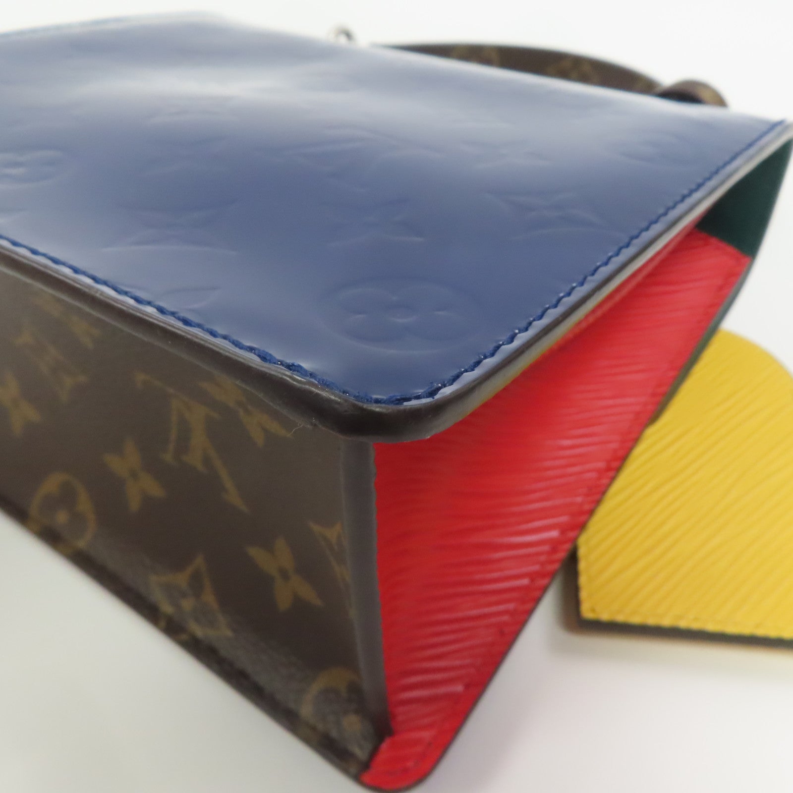 LOUIS VUITTON Epi皮革Spring Street銀扣手挽肩背兩用袋藍色