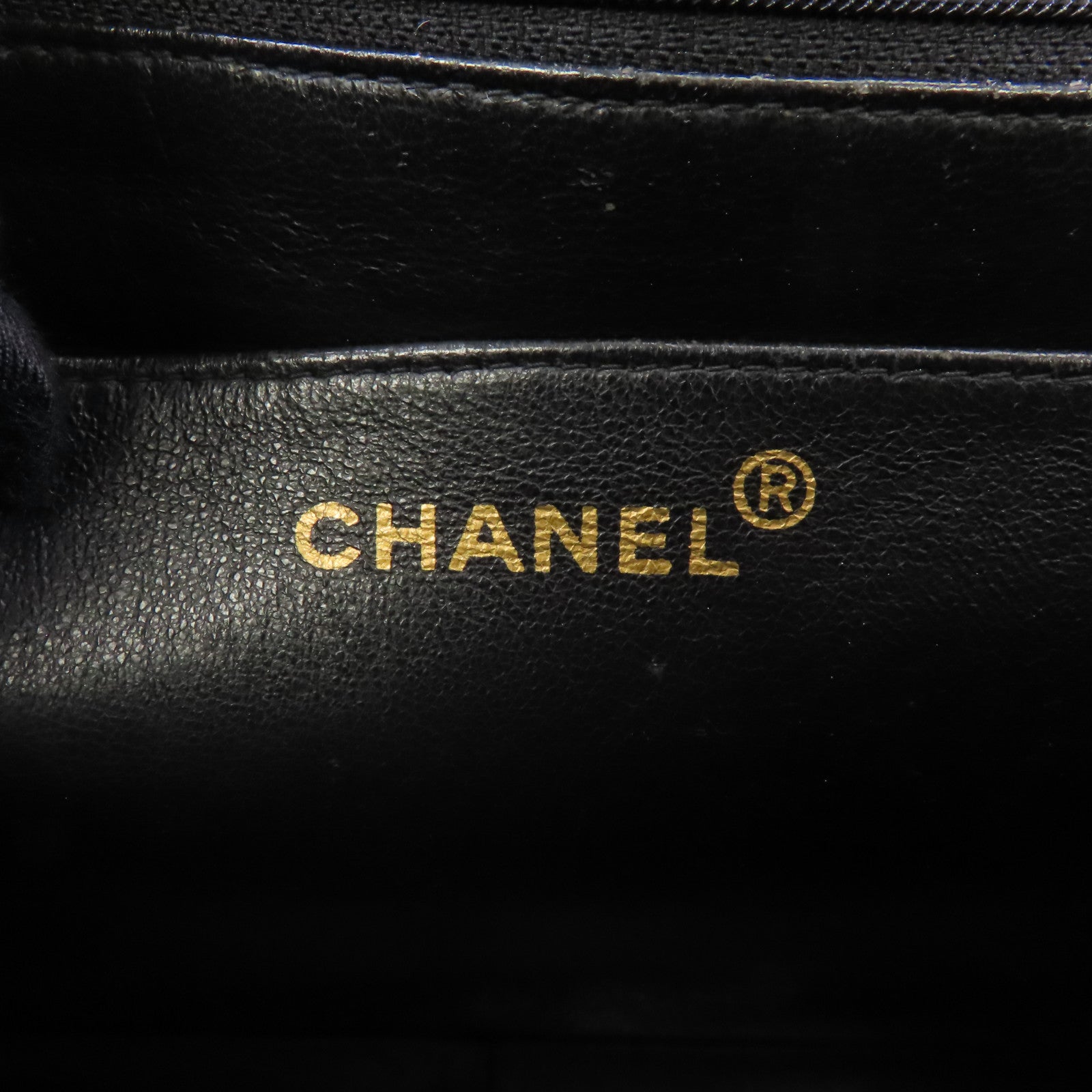 CHANEL 菱格羊皮皮革Chain Shoulder金扣鏈帶肩背袋黑色