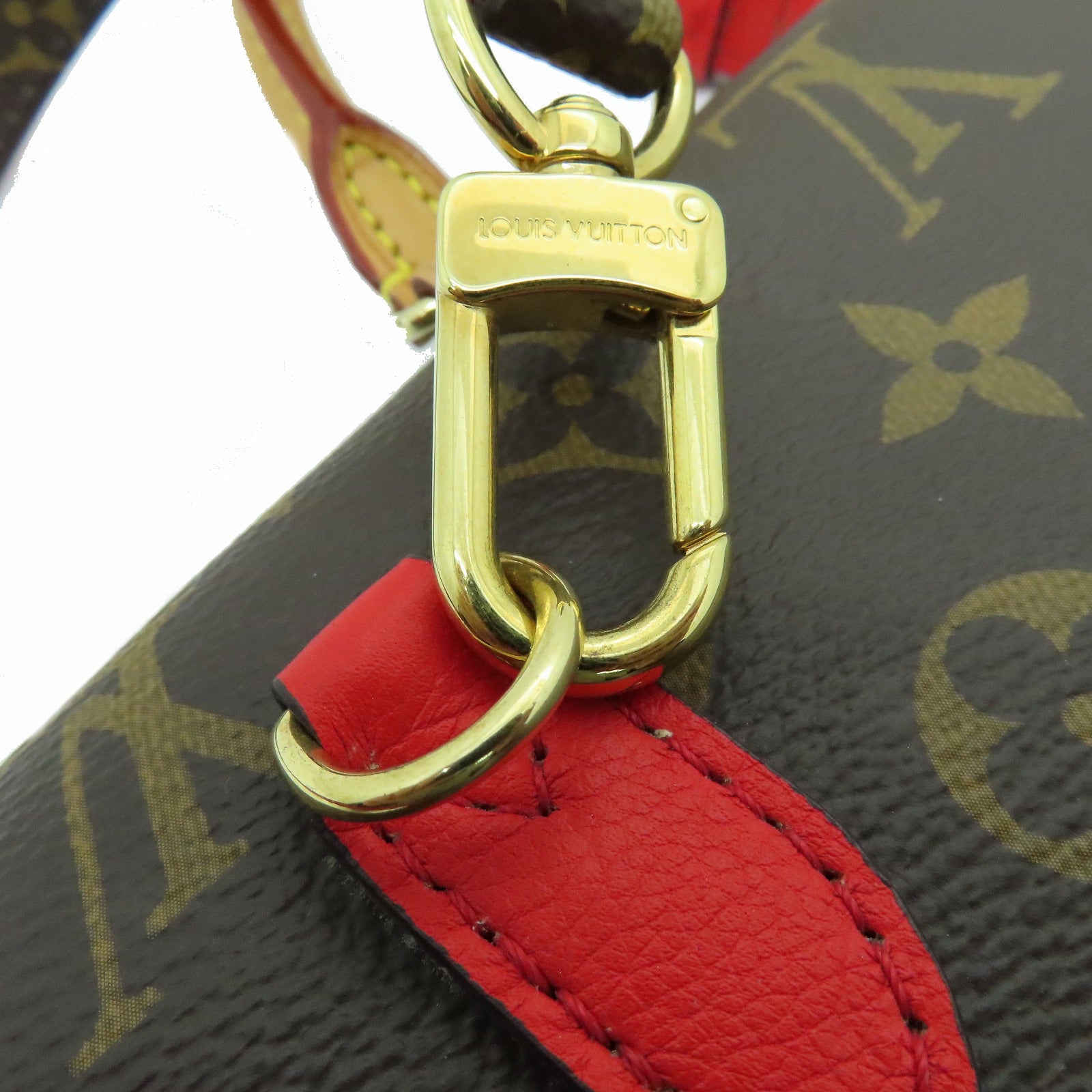LOUIS VUITTON Monogram Marignan金扣手挽肩背两用袋啡色/红色