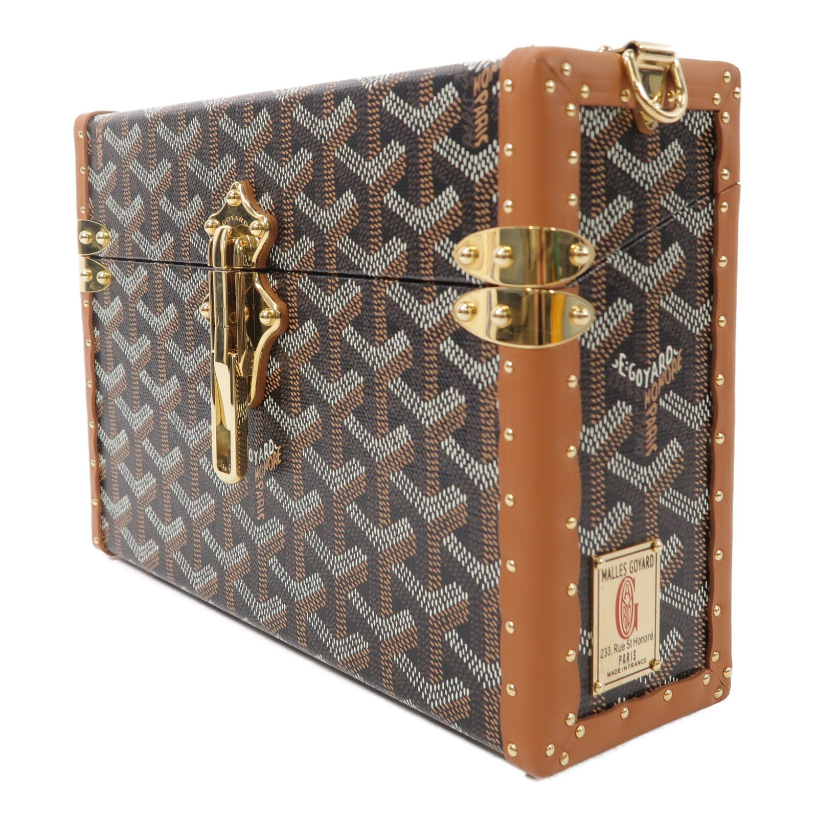 GOYARD 塗層帆布/牛皮皮革Sac Malle Cassette PM肩背袋