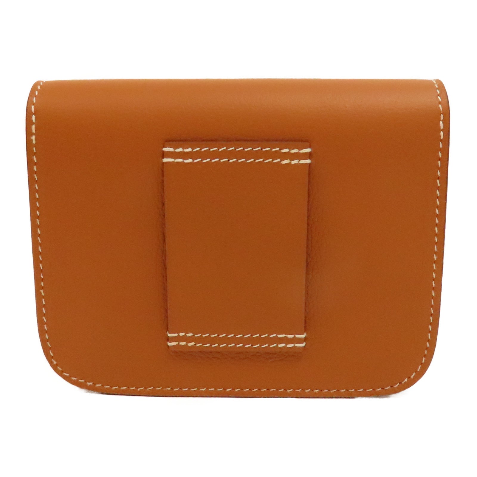 HERMES Evercolor皮革Constance Slim銀扣錢包啡色