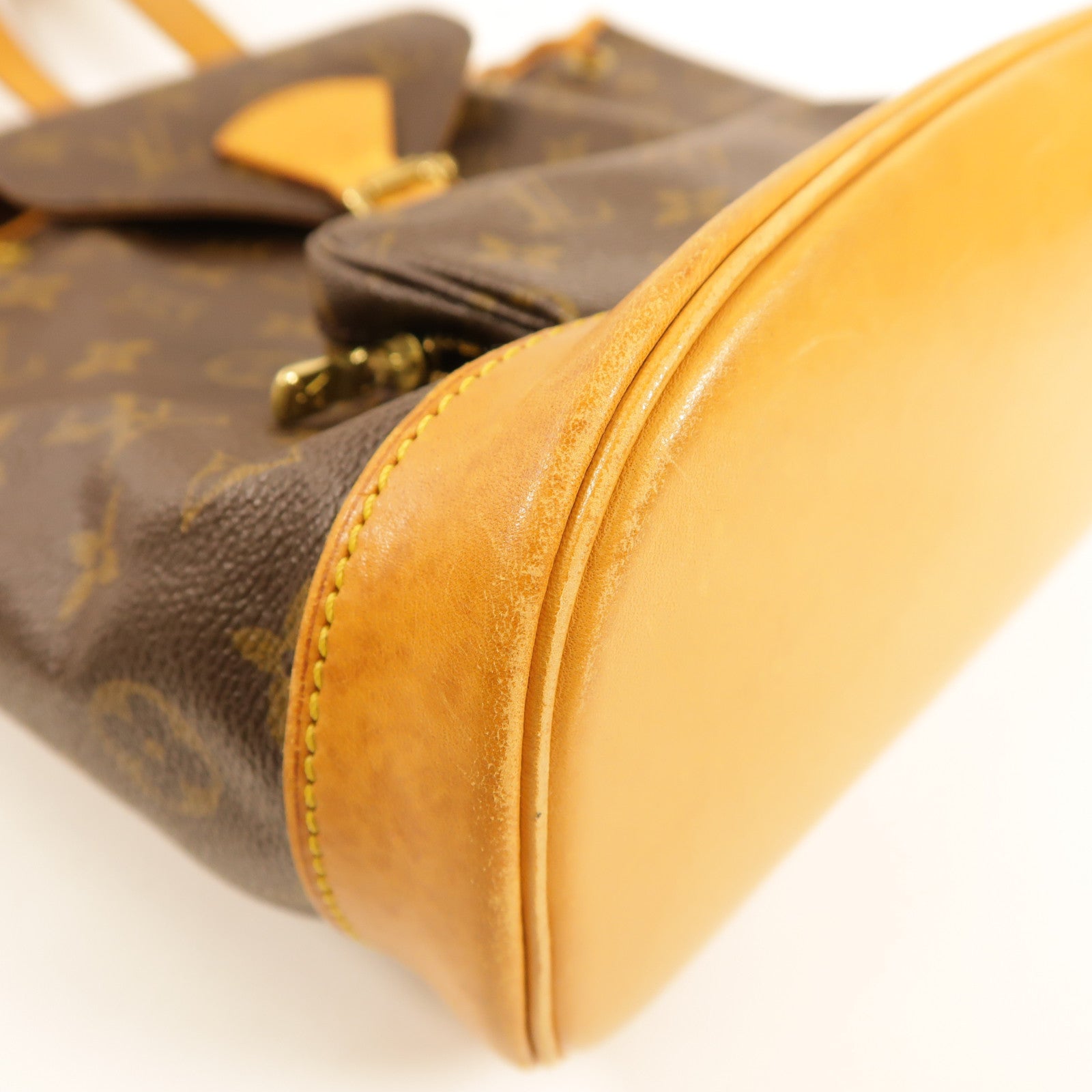 LOUIS VUITTON Monogram Montsouris MM金扣背包啡色
