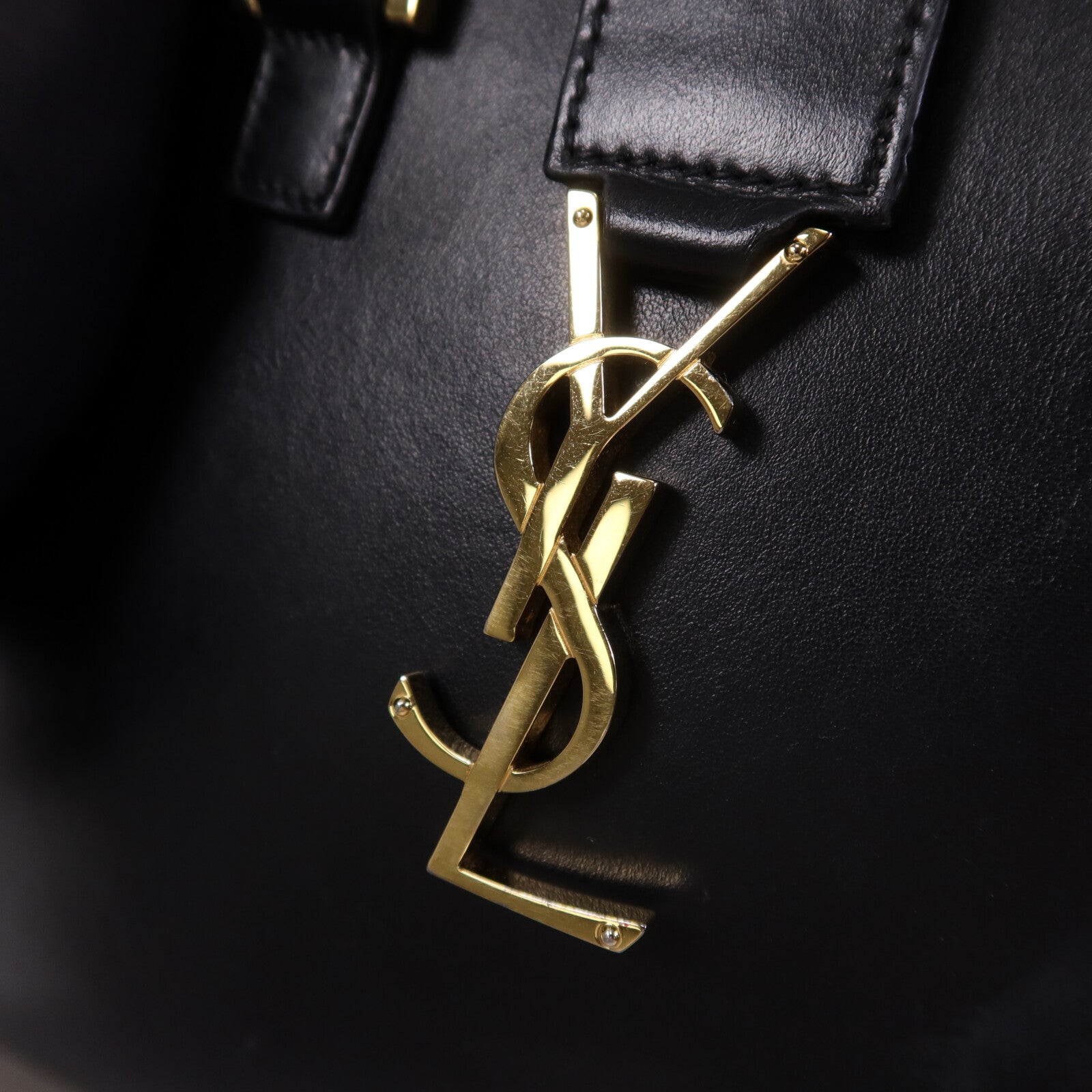 SAINT LAURENT 牛皮皮革Baby Cabas金扣手挽肩背兩用袋