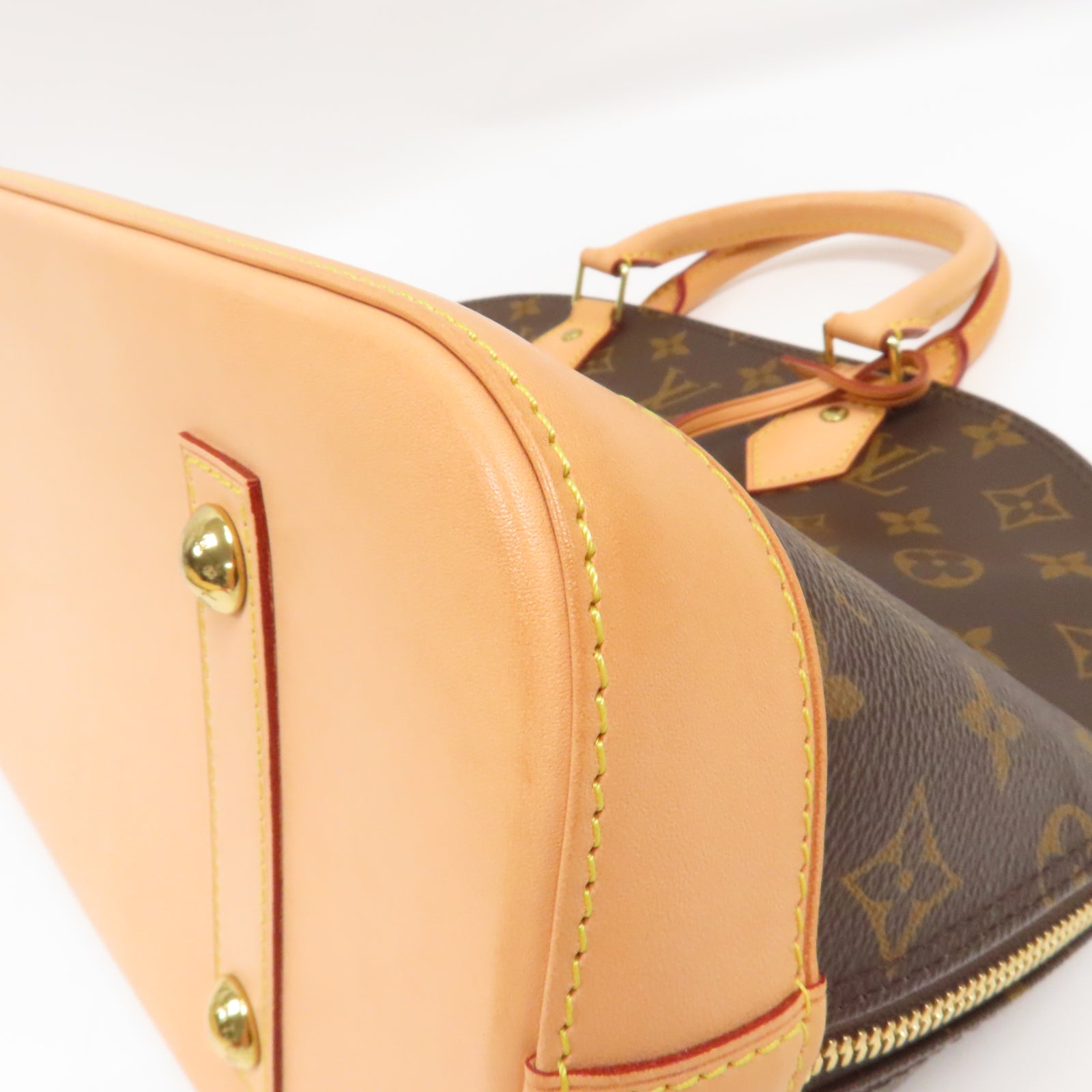 LOUIS VUITTON Monogram Alma金扣手挽袋啡色