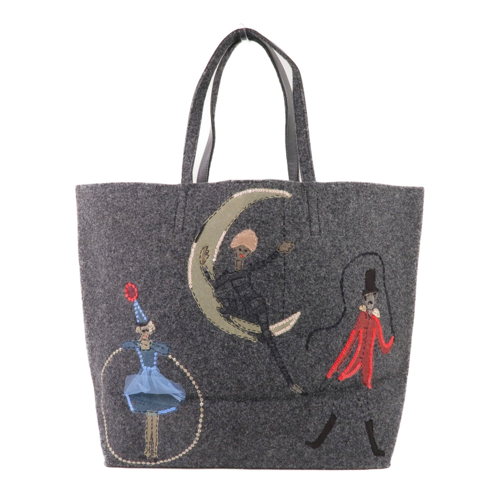 Valentino 毛氈Tote Bag銀扣手挽袋