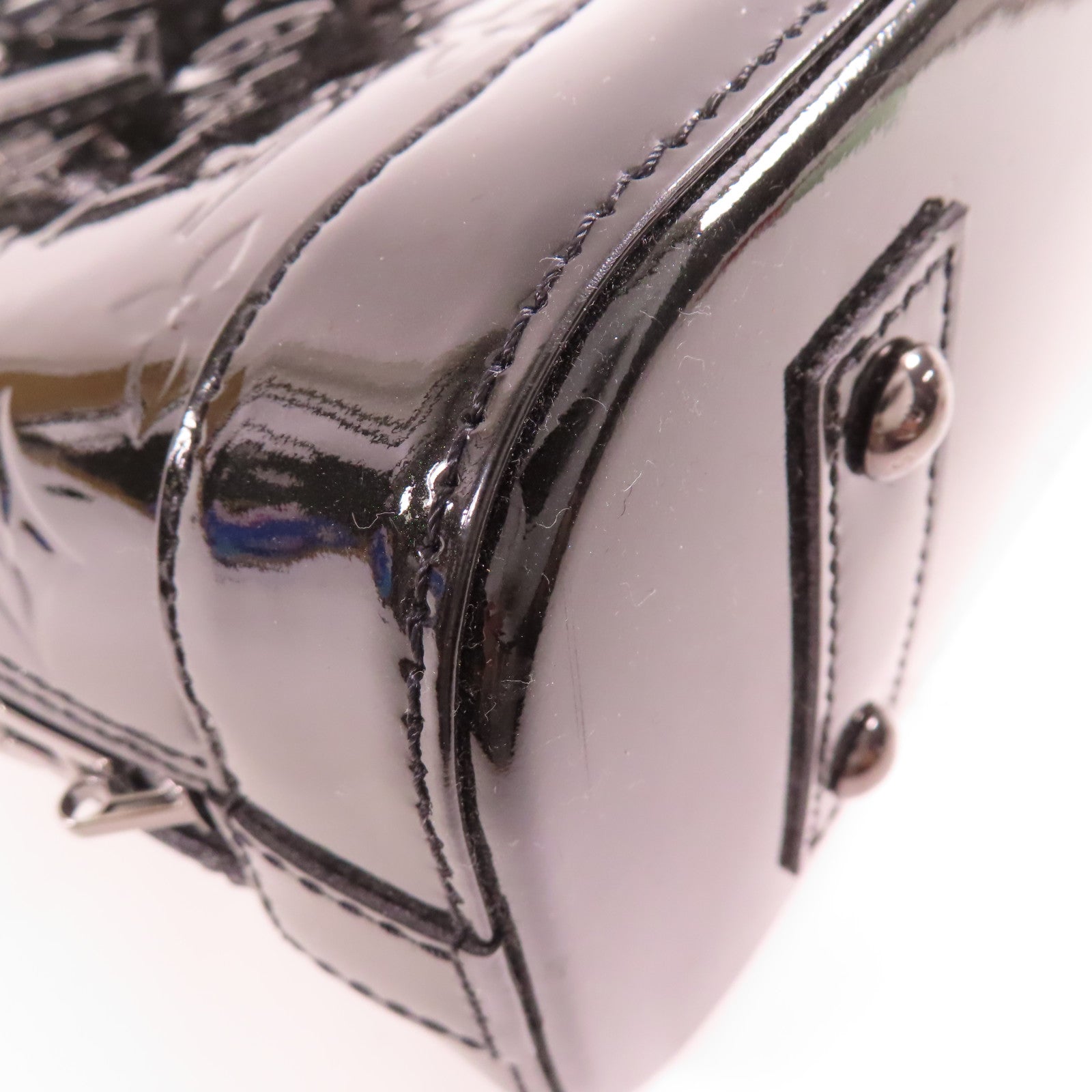 LOUIS VUITTON LV SHW Alma BB 2Way Shoulder Hand Bag Monogram Vernis M91448 Black