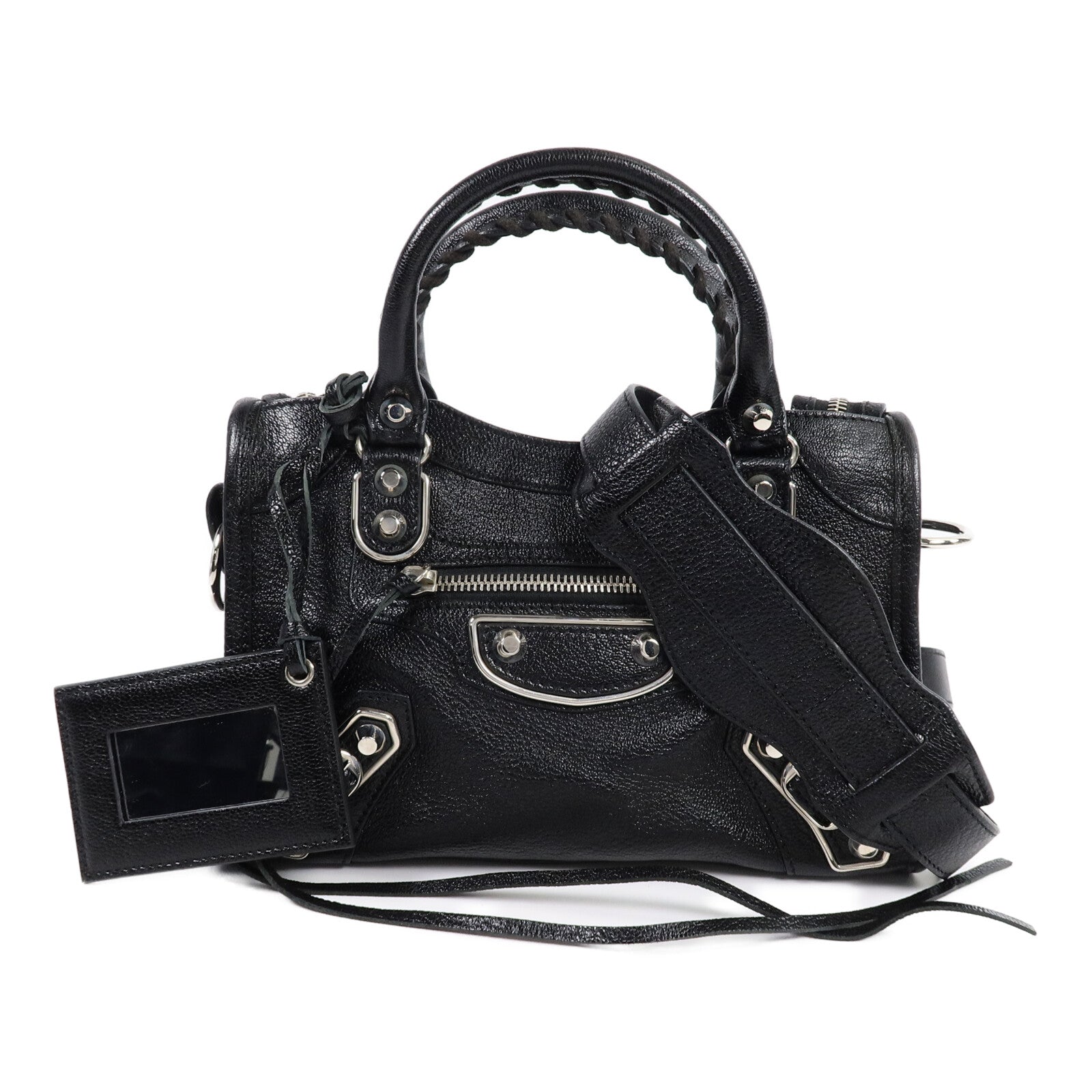 BALENCIAGA 牛皮皮革Mini City手挽肩背兩用袋