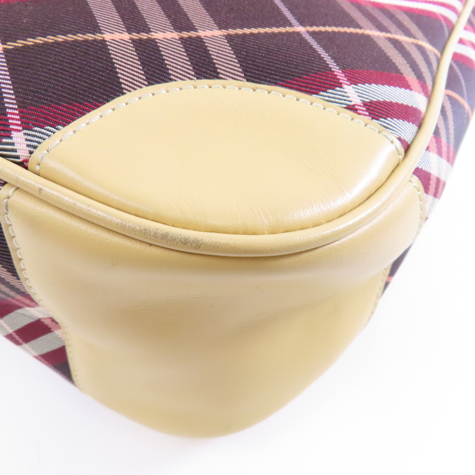 BURBERRY BLUE LABEL 帆布Shoulder Bag銀扣肩背袋紅色/啡色