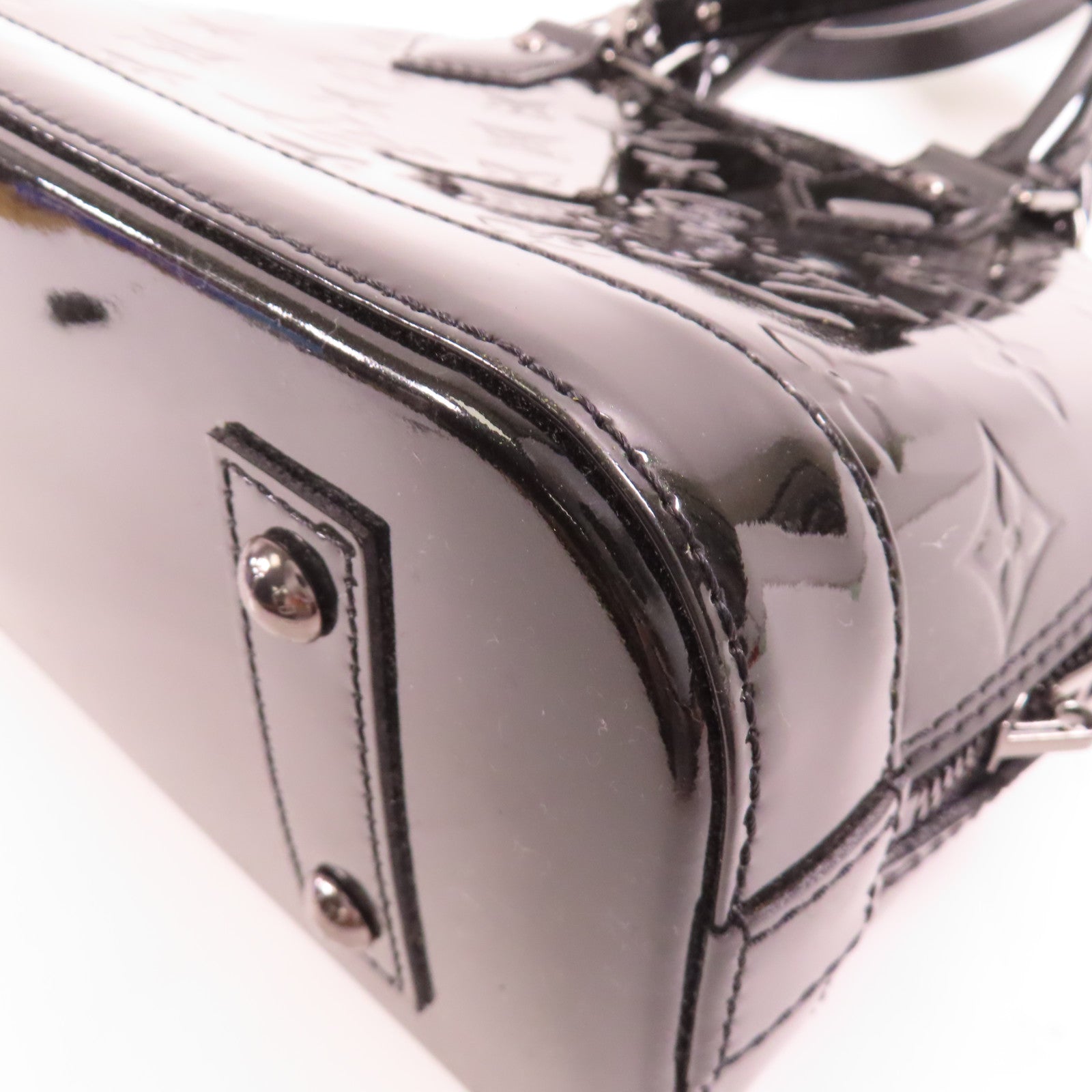 LOUIS VUITTON LV SHW Alma BB 2Way Shoulder Hand Bag Monogram Vernis M91448 Black
