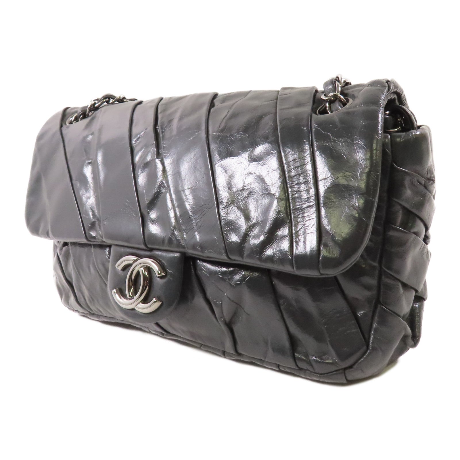 CHANEL 皮革Chain Shoulder Bag銀扣肩背袋