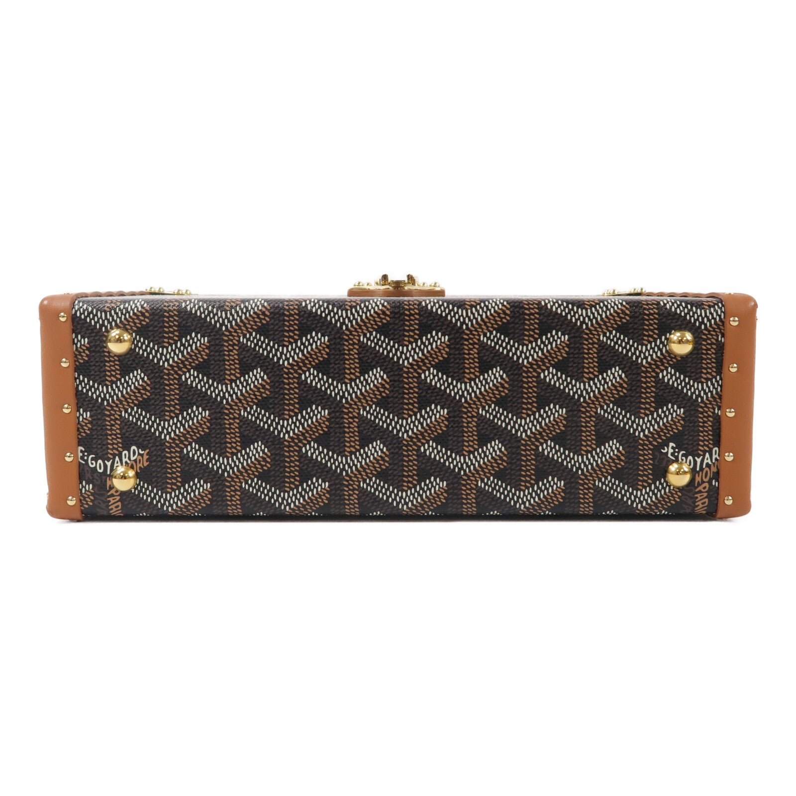 GOYARD 塗層帆布/牛皮皮革Sac Malle Cassette PM肩背袋