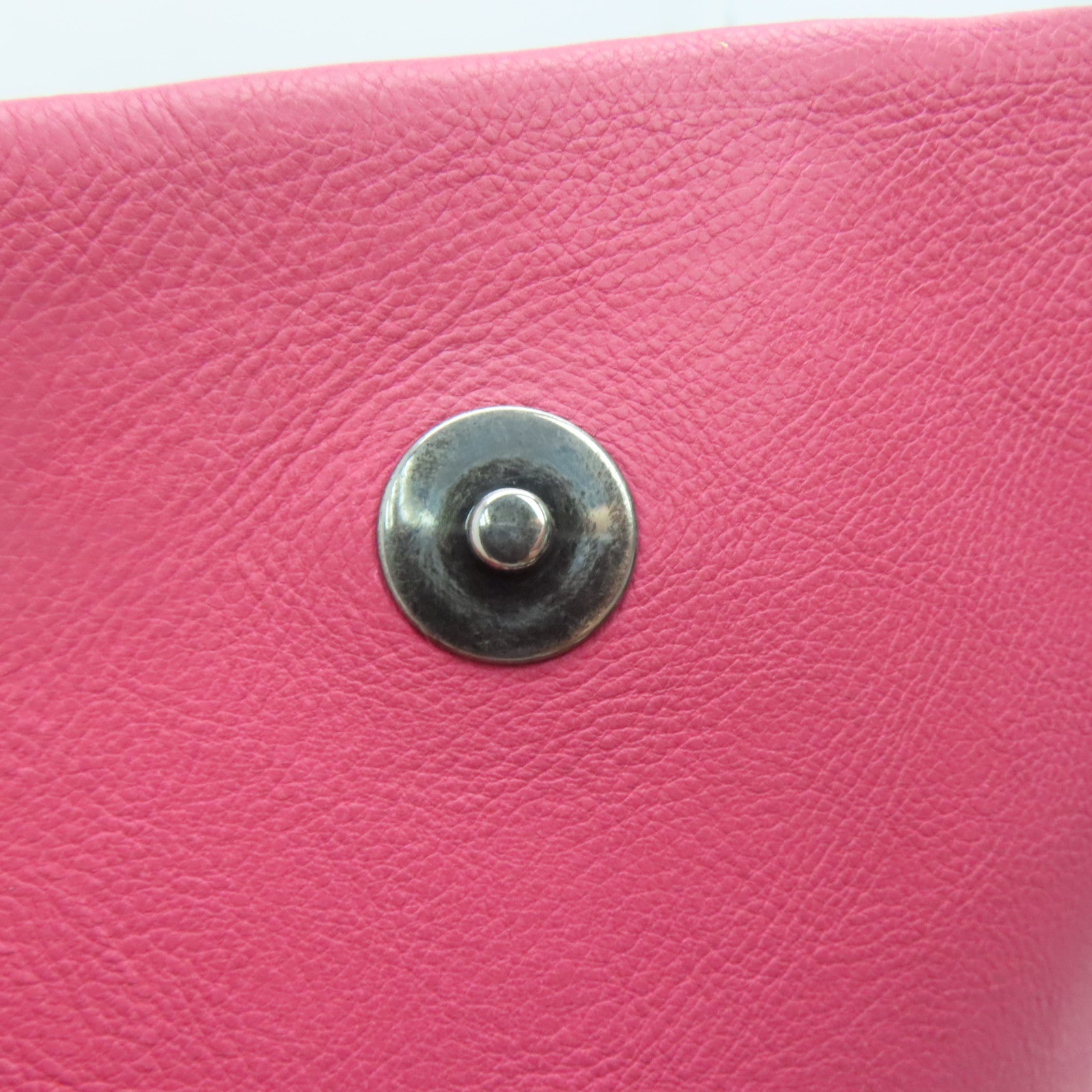 CHANEL rhombic cowhide leather Chain Shoulder silver buckle shoulder bag pink