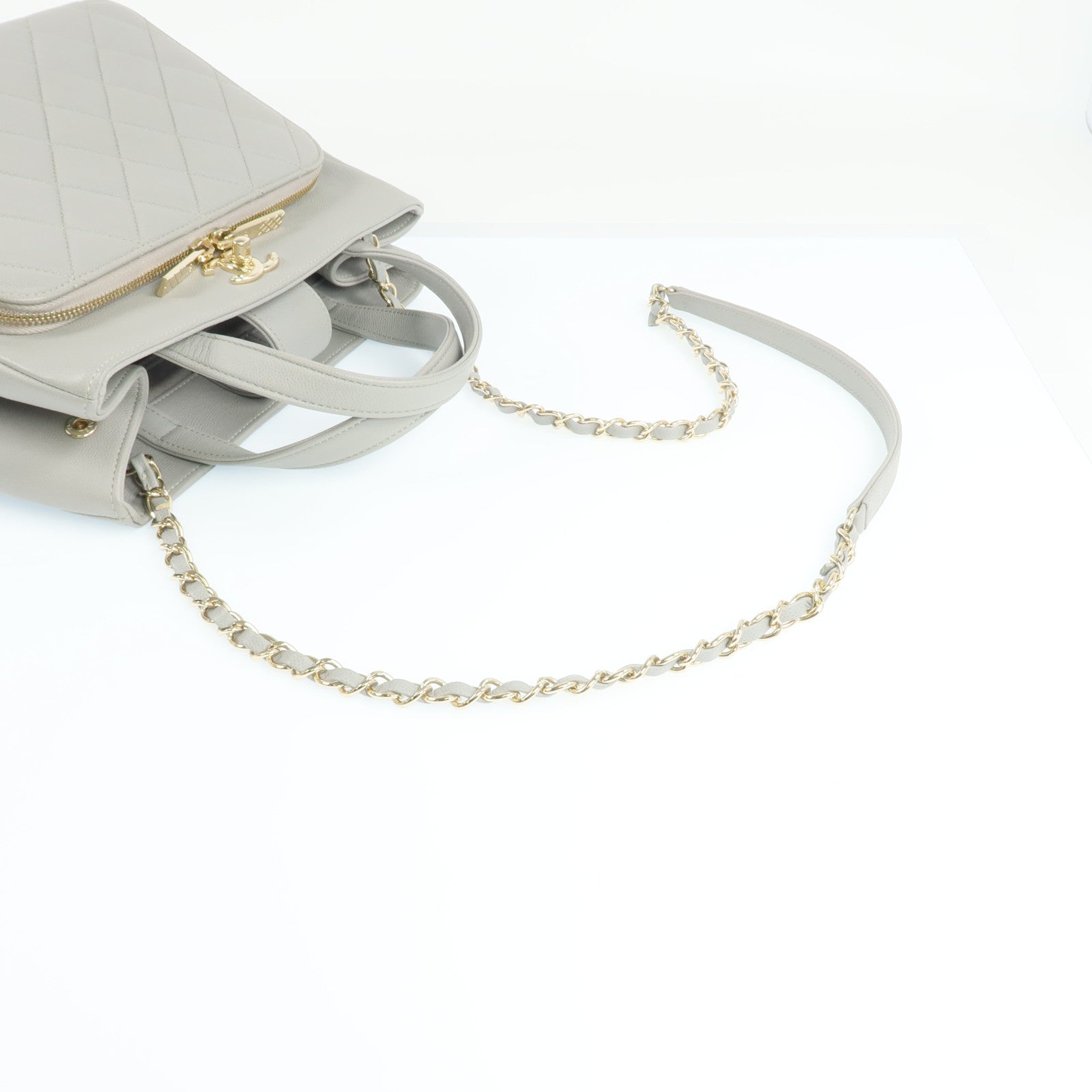 CHANEL 牛皮皮革Business Affinity金扣手挽肩背兩用袋