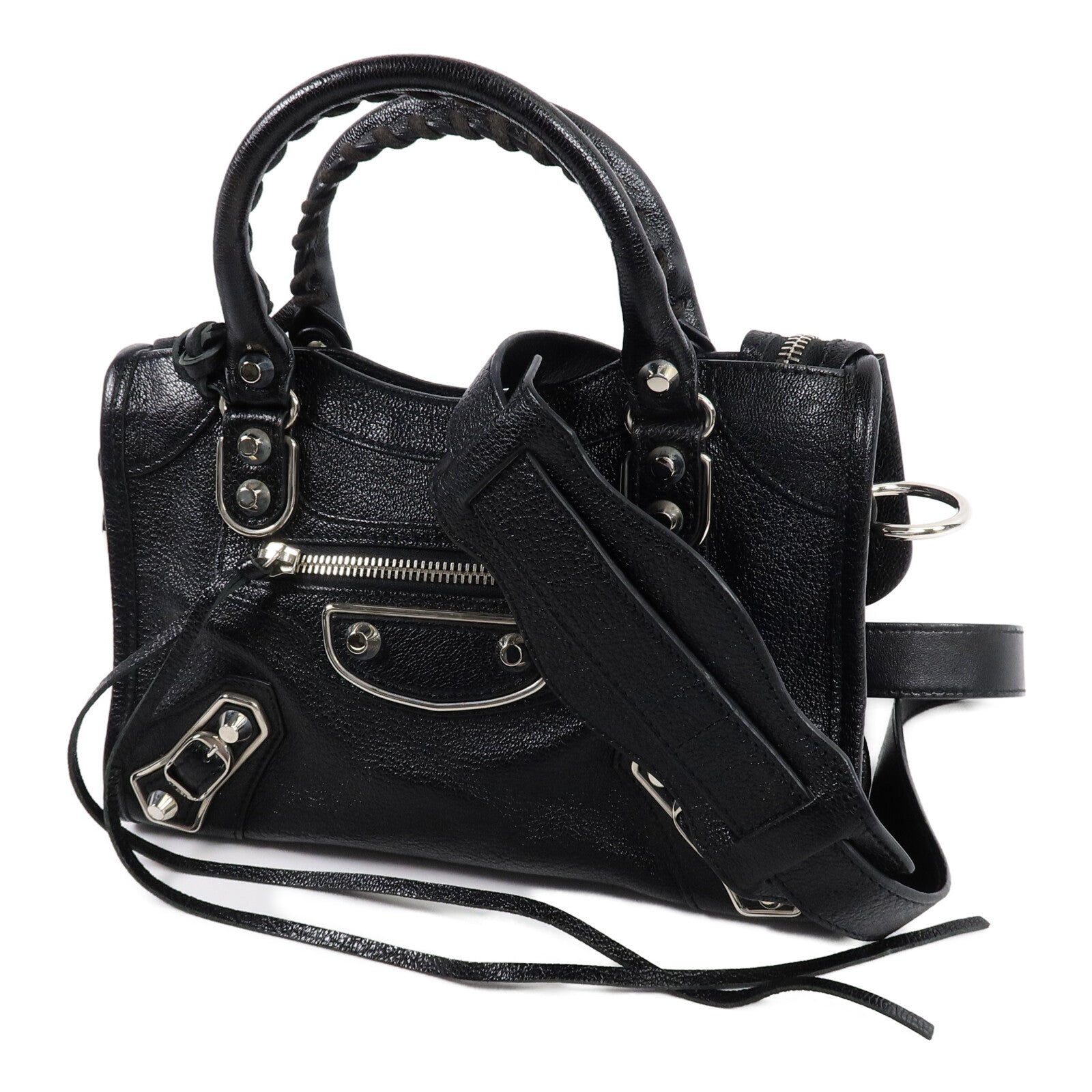 BALENCIAGA 牛皮皮革Mini City手挽肩背兩用袋