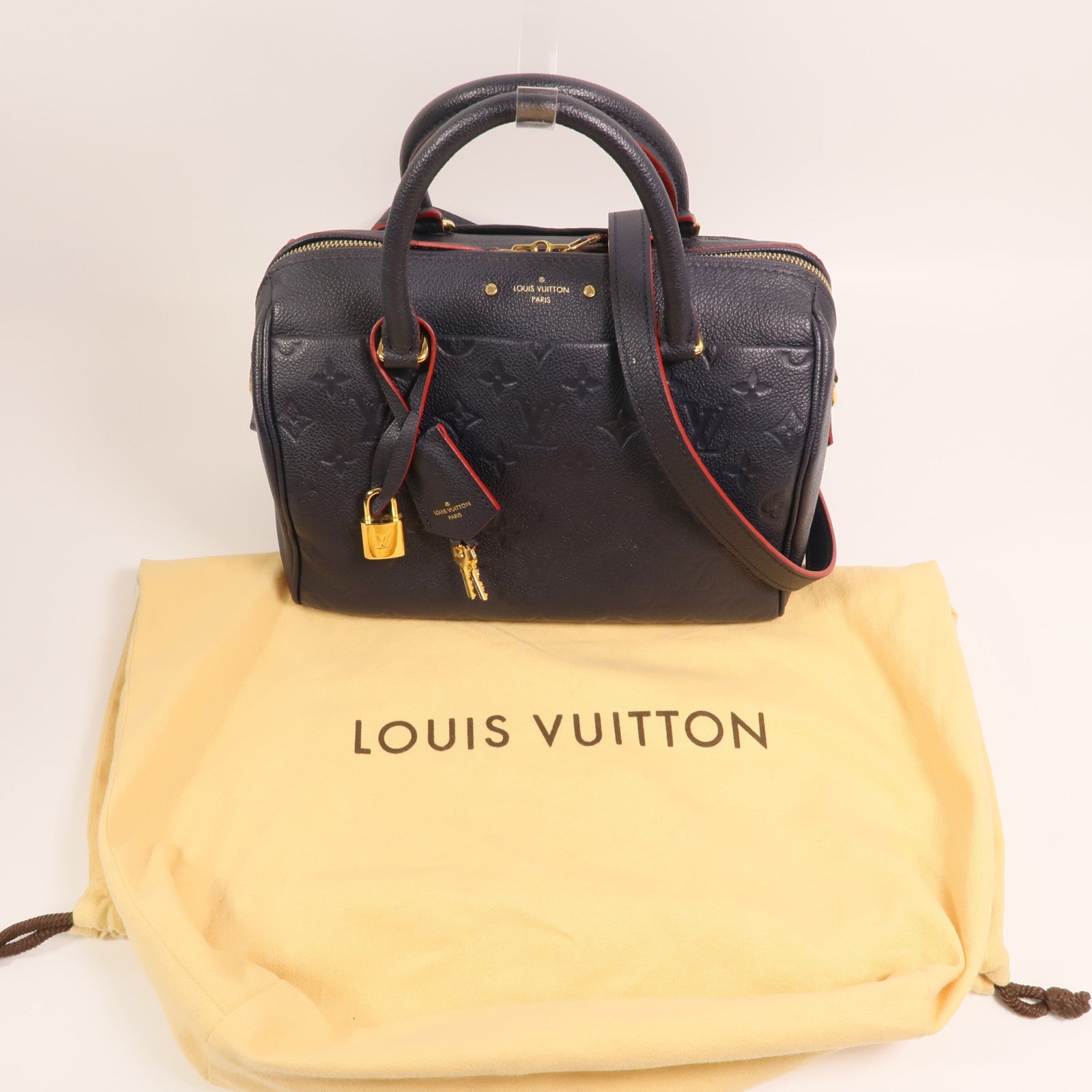 LOUIS VUITTON Monogram Empreinte Speedy Bandouliere 25金扣手挽肩背兩用袋